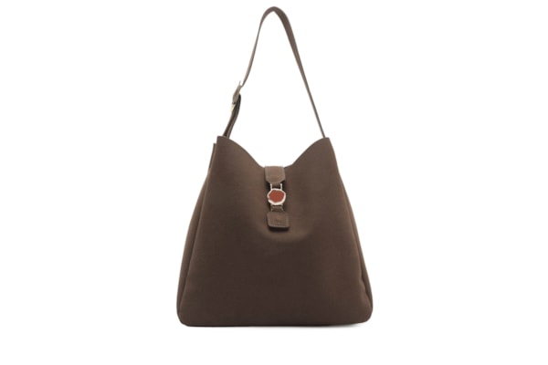 Bolsa Feminina Hobo Grande Fechamento Metal - Marrom