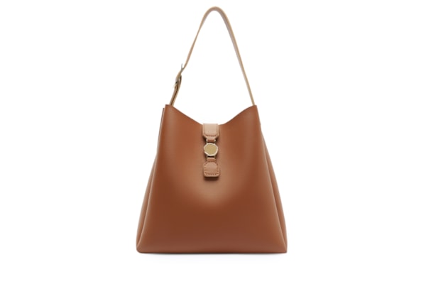 Bolsa Feminina Hobo Grande Fechamento Metal - Marrom