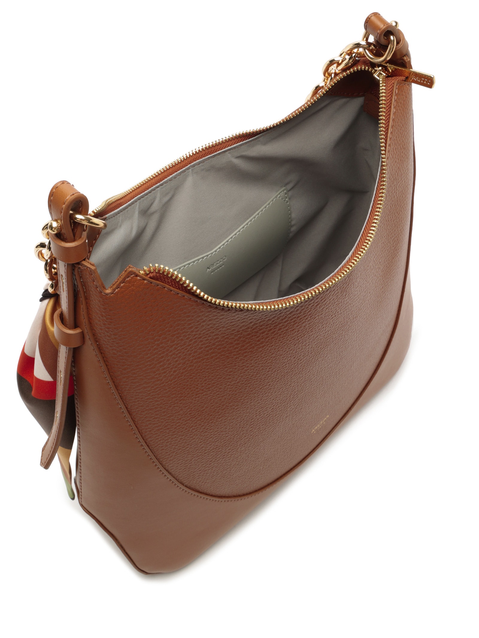 Bolsa Feminina Hobo Grande Lenço Marrom Arezzo