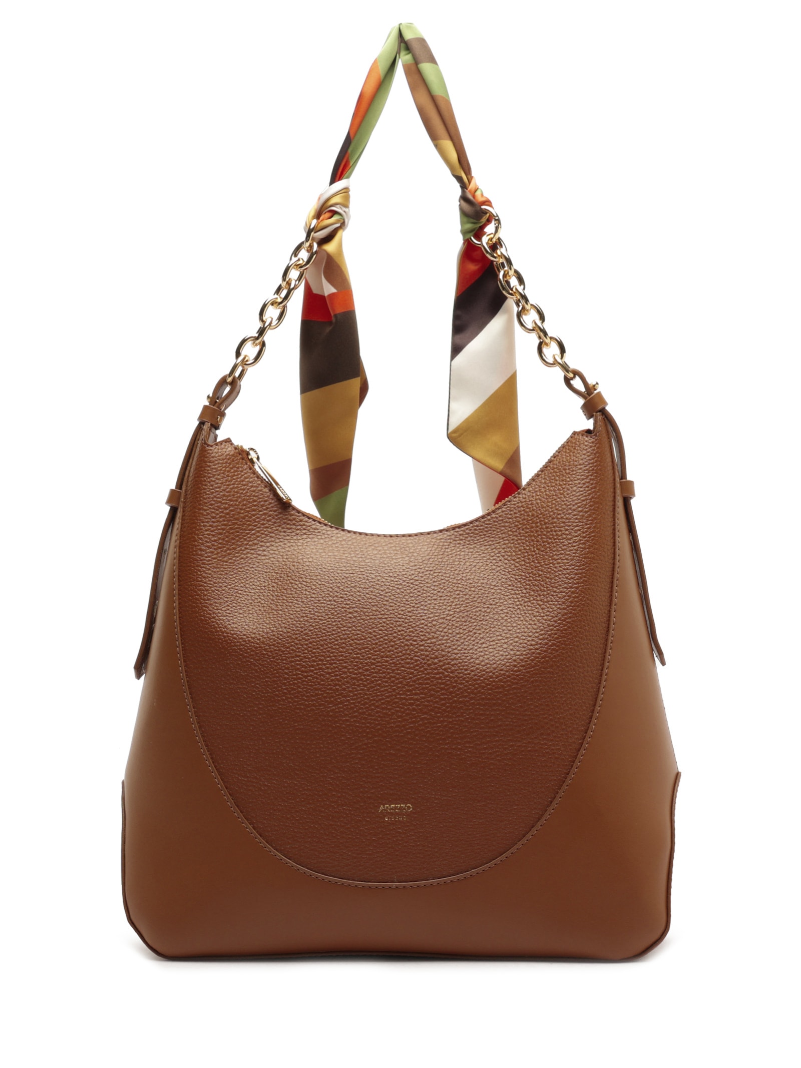 Bolsa Feminina Hobo Grande Lenço Marrom Arezzo