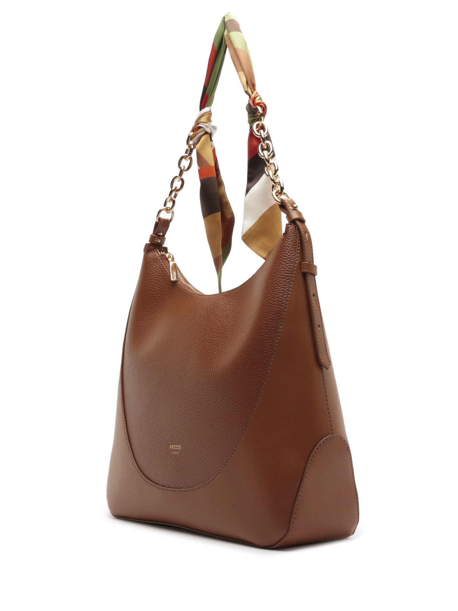 Bolsa Feminina Hobo Grande Lenço Marrom Arezzo