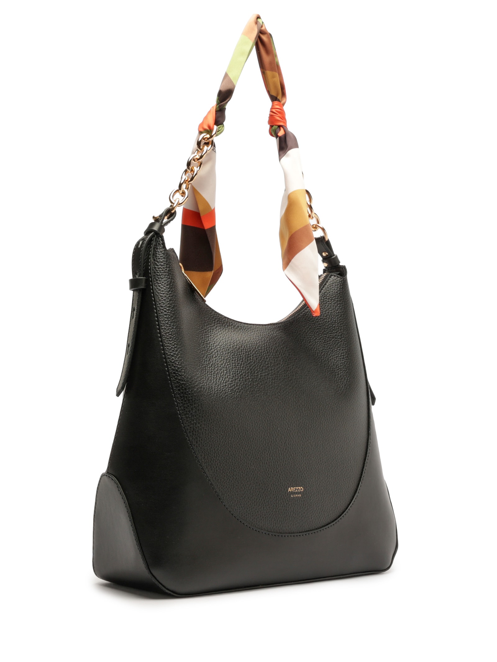 Bolsa Feminina Hobo Grande Lenço Preto Arezzo