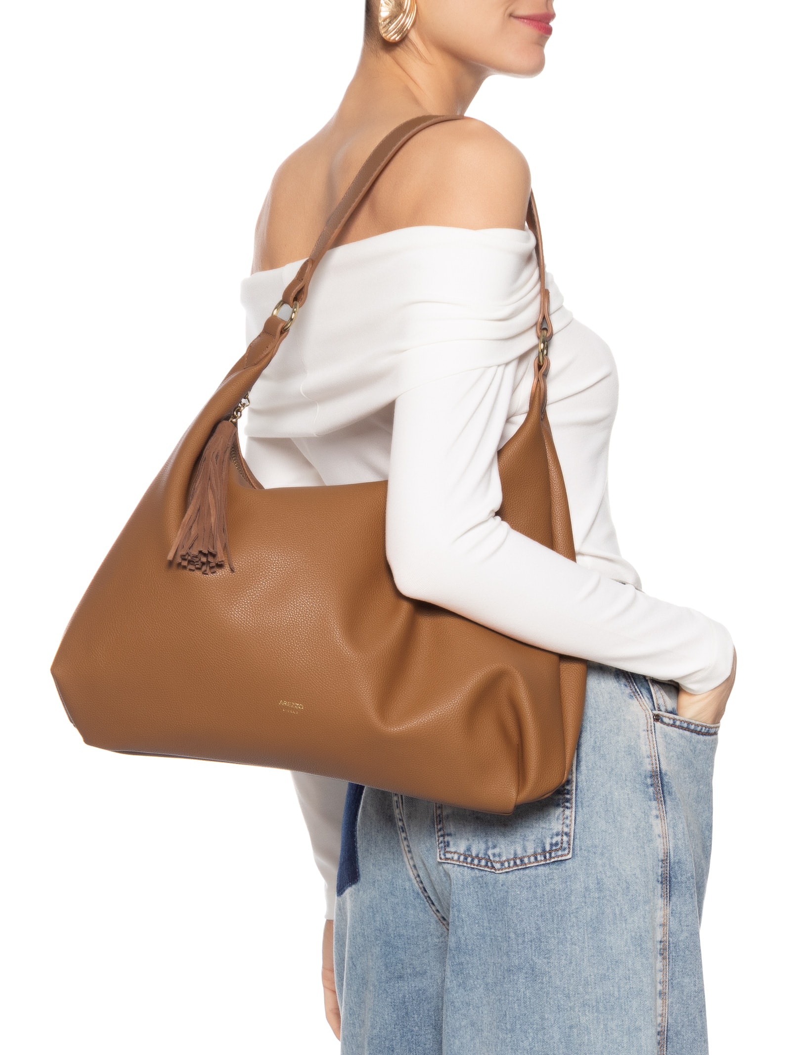 Bolsa Feminina Hobo Grande Marrom Arezzo