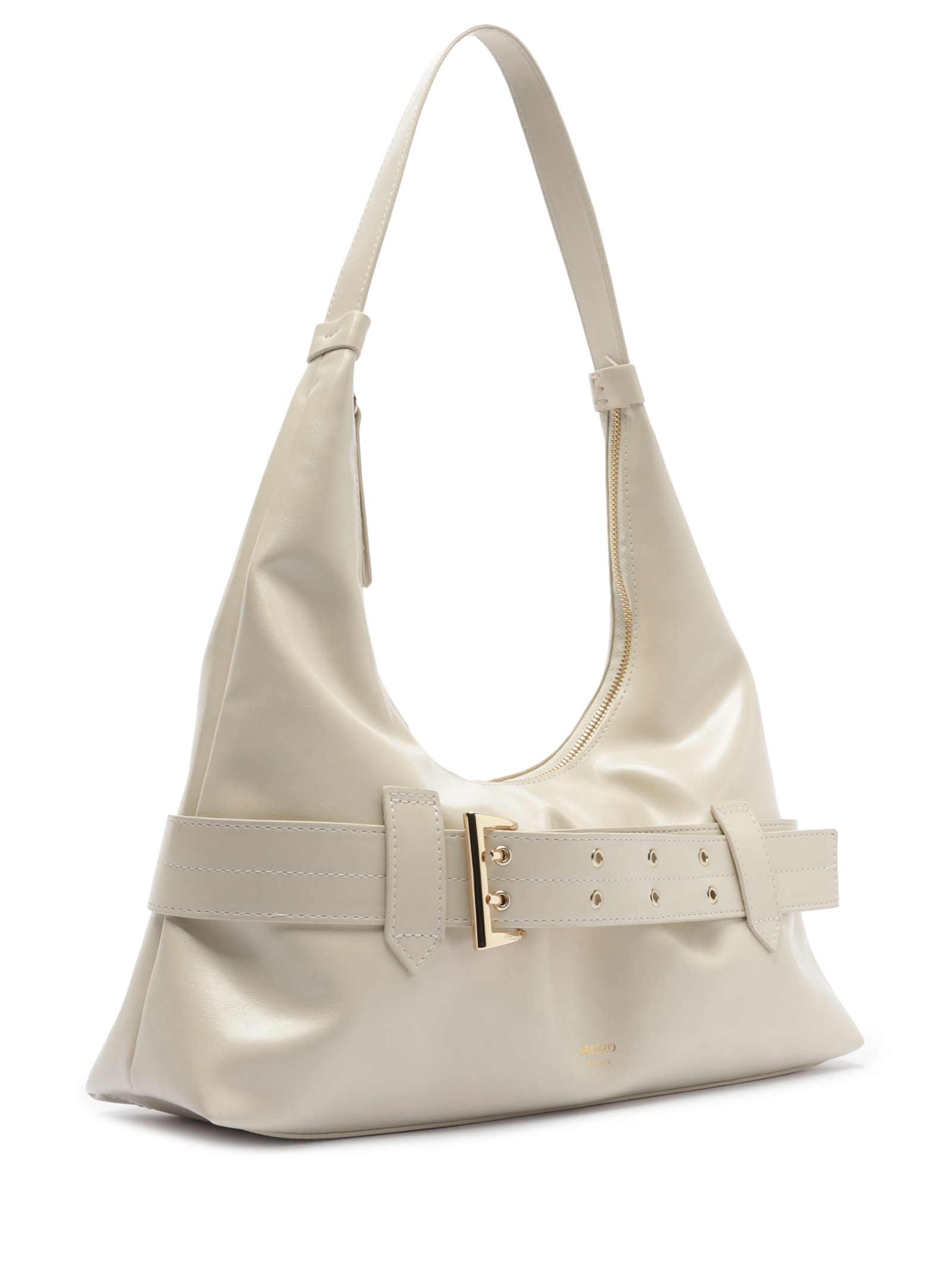 Bolsa Feminina Hobo Grande Tiras Fivela Branco Arezzo