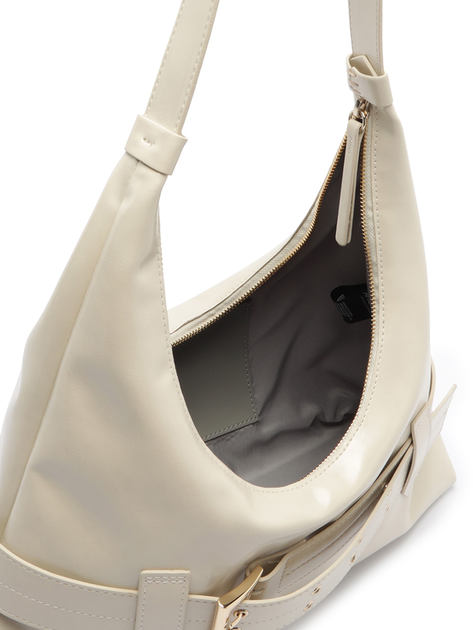 Bolsa Feminina Hobo Grande Tiras Fivela Branco Arezzo