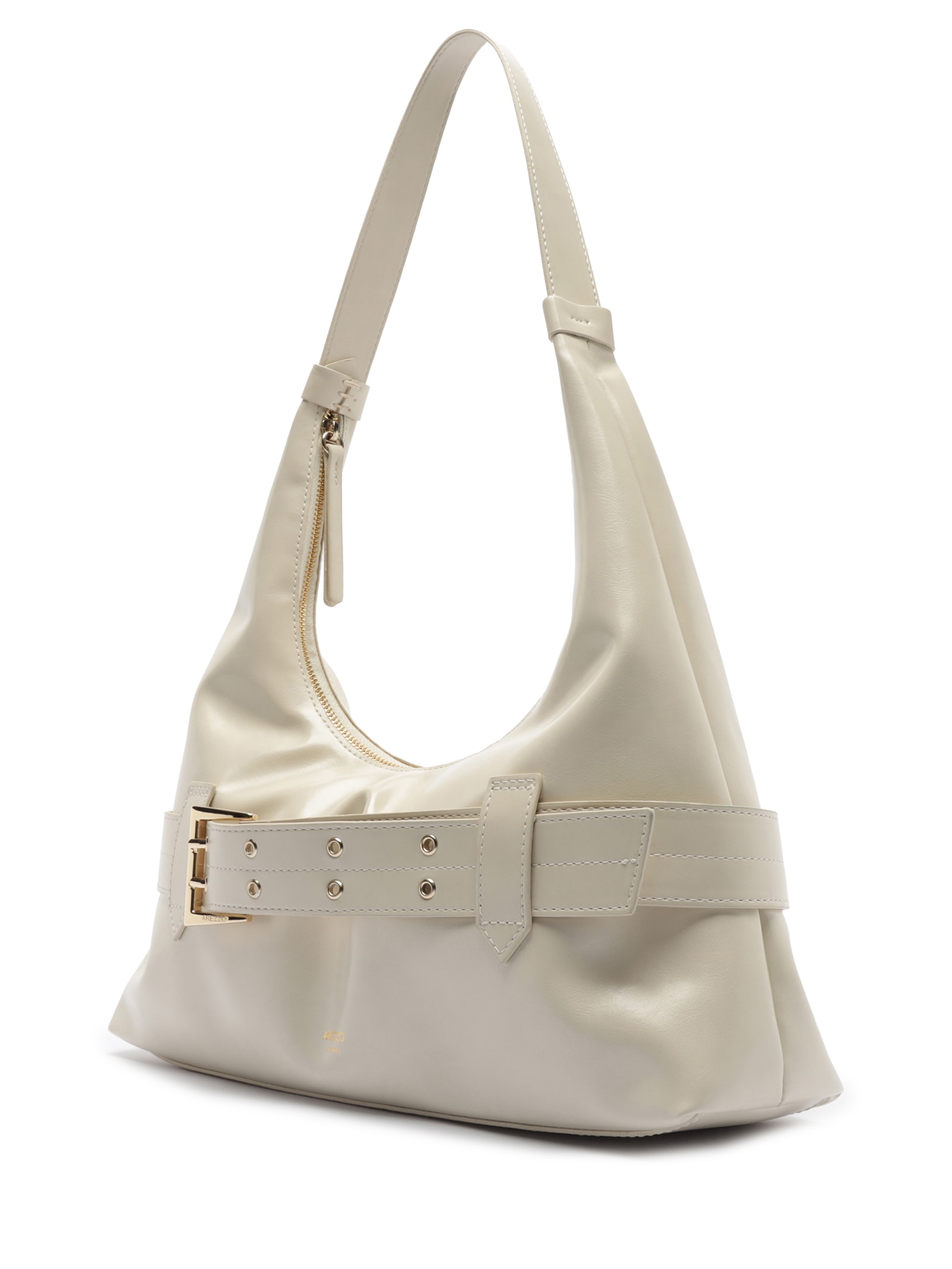 Bolsa Feminina Hobo Grande Tiras Fivela Branco Arezzo