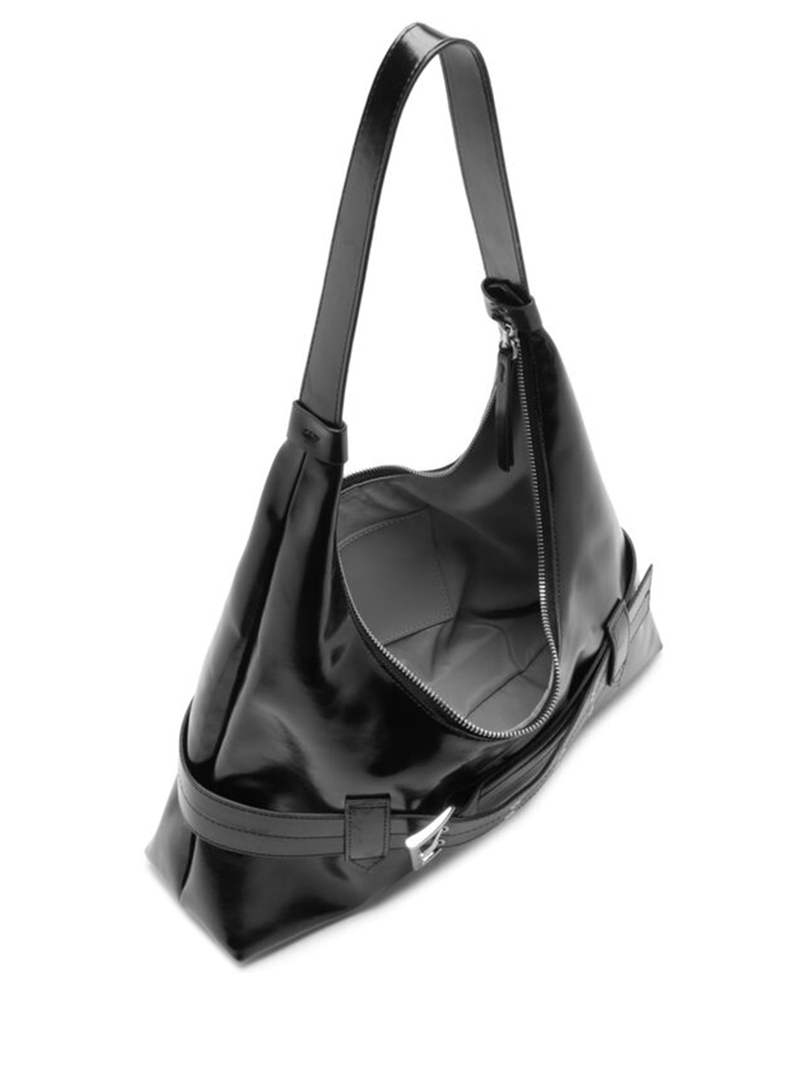 Bolsa Feminina Hobo Grande Tiras Fivela Preto Arezzo