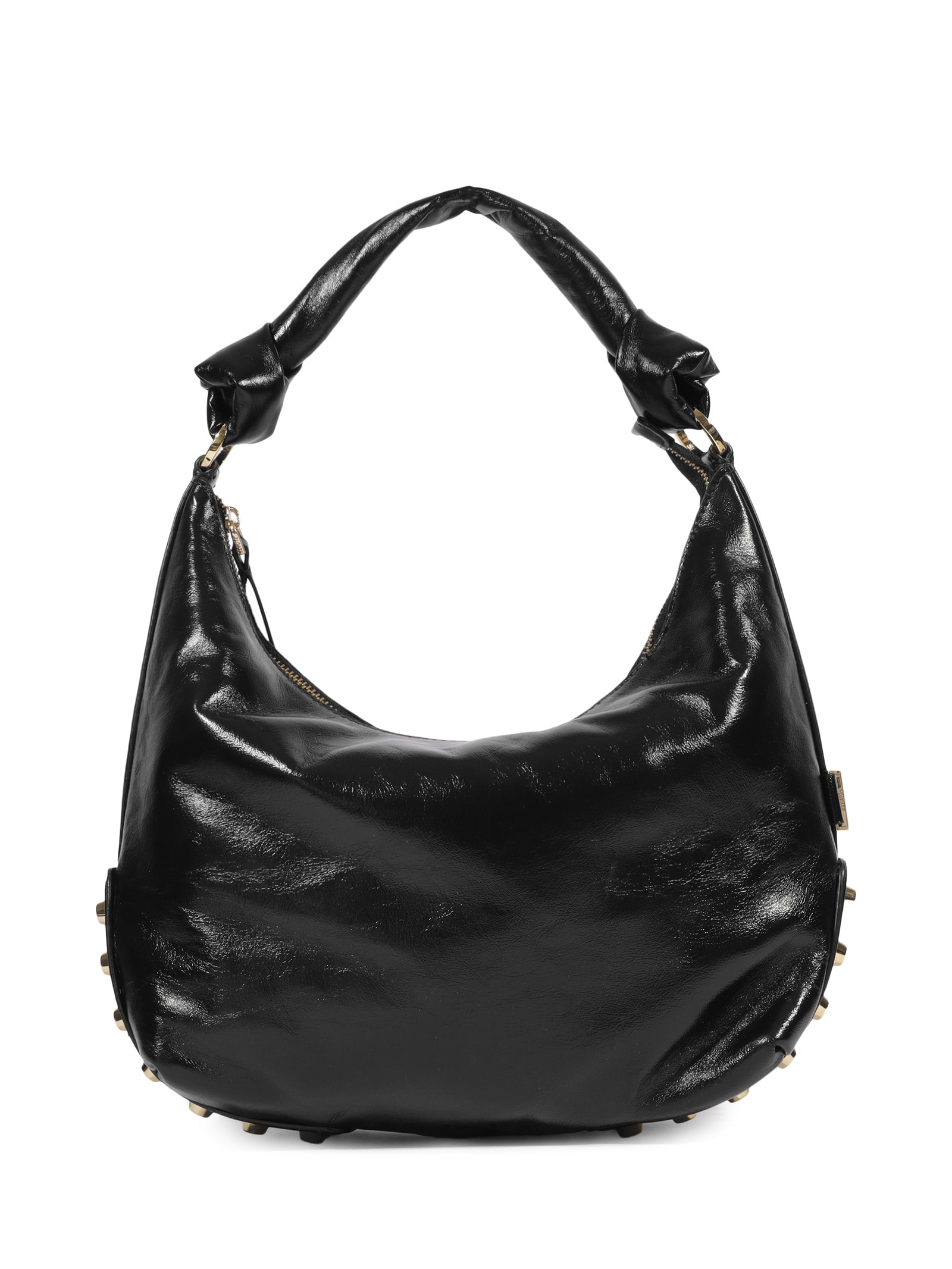 Bolsa Feminina Hobo Kora Média Couro Preto Schutz
