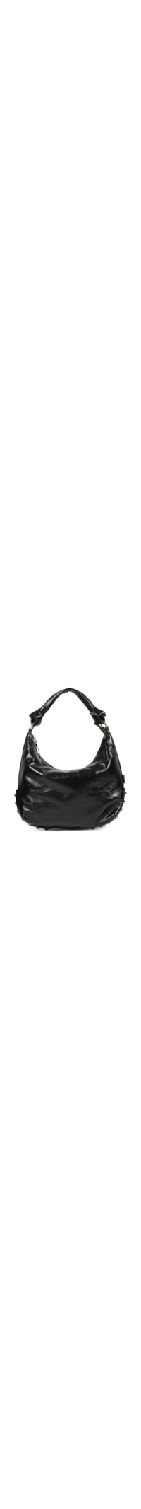 Bolsa Feminina Hobo Kora Média Couro - Preto