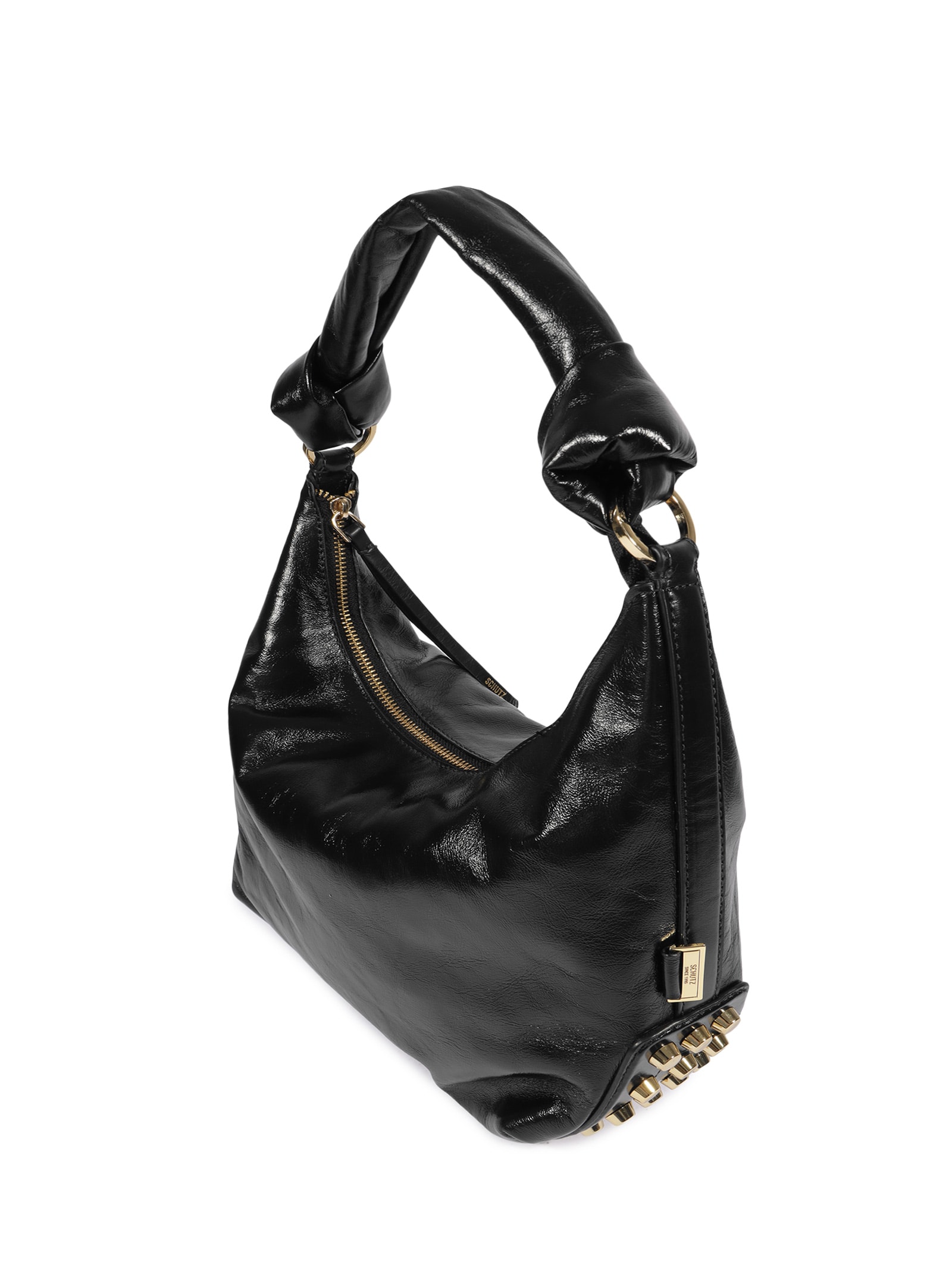 Bolsa Feminina Hobo Kora Média Couro Preto Schutz