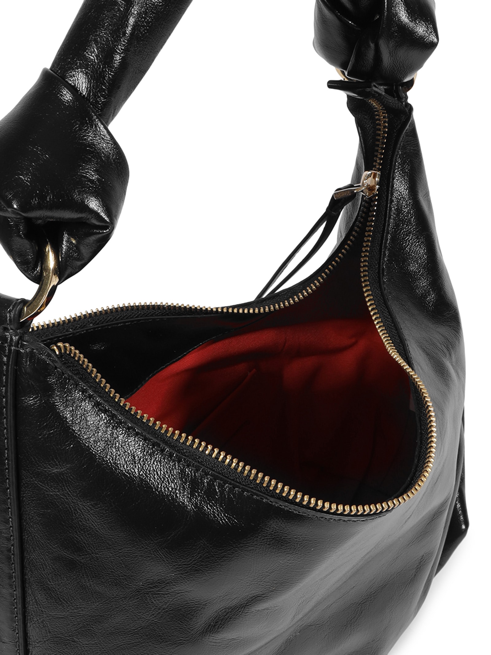Bolsa Feminina Hobo Kora Média Couro Preto Schutz