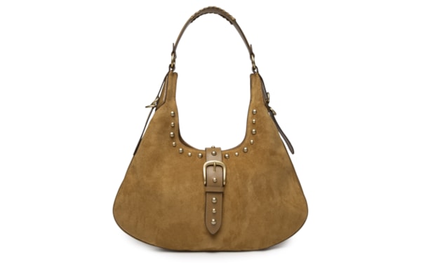 Bolsa Feminina Hobo Lauren Grande Camurça - Marrom