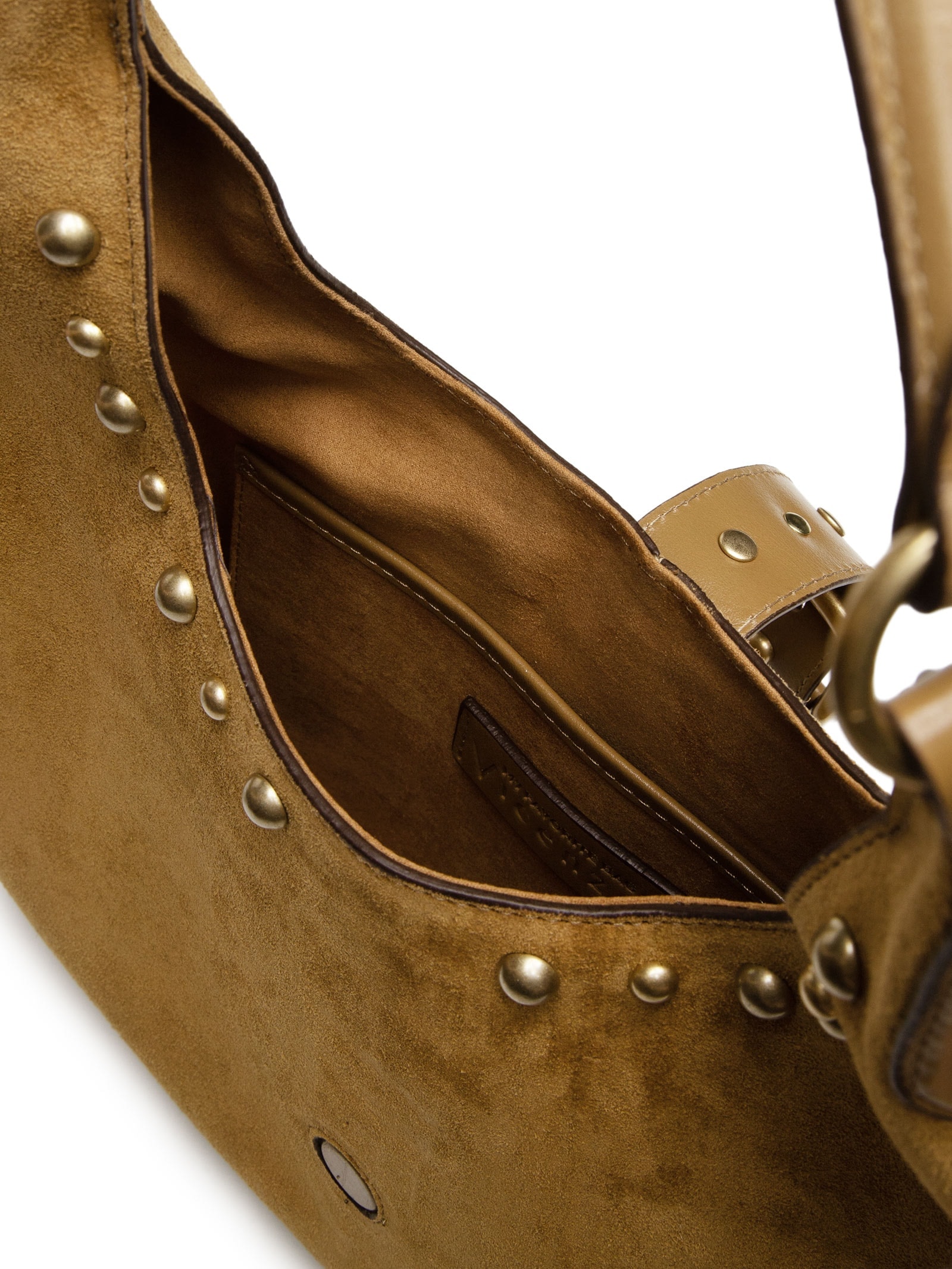 Bolsa Feminina Hobo Lauren Grande Camurça Marrom Vicenza