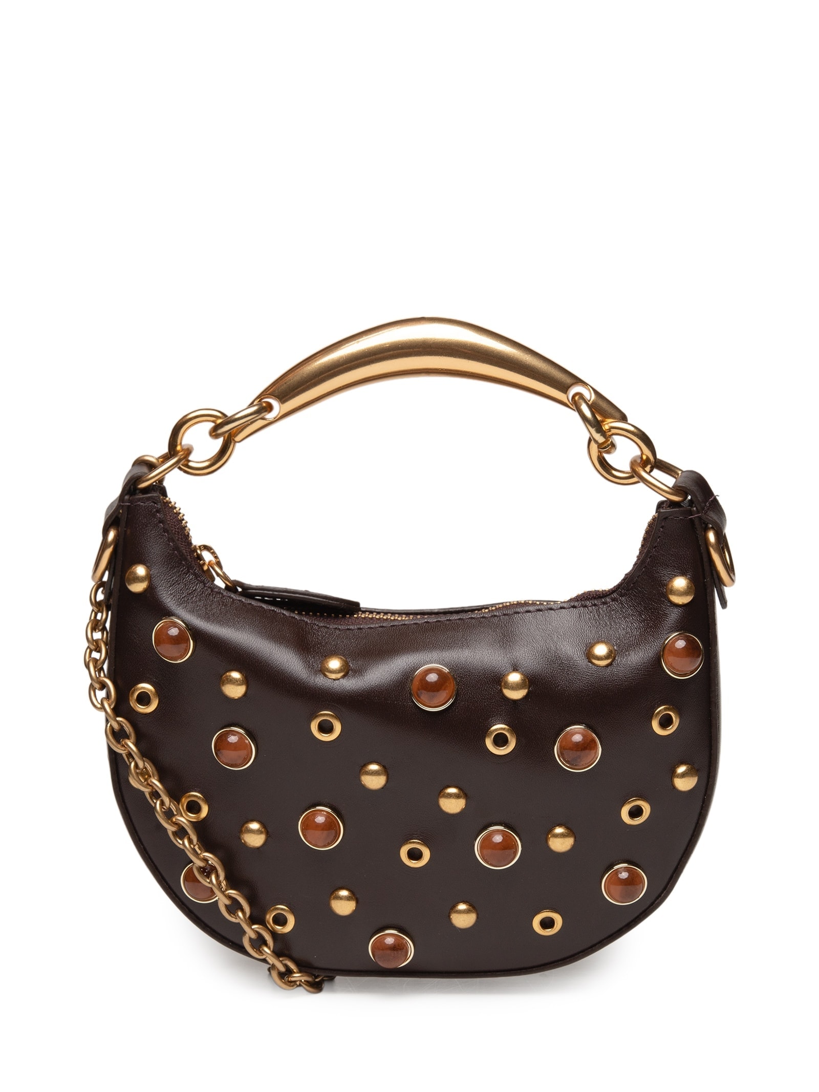 Bolsa Feminina Hobo Maya Pequena Couro Marrom Vicenza