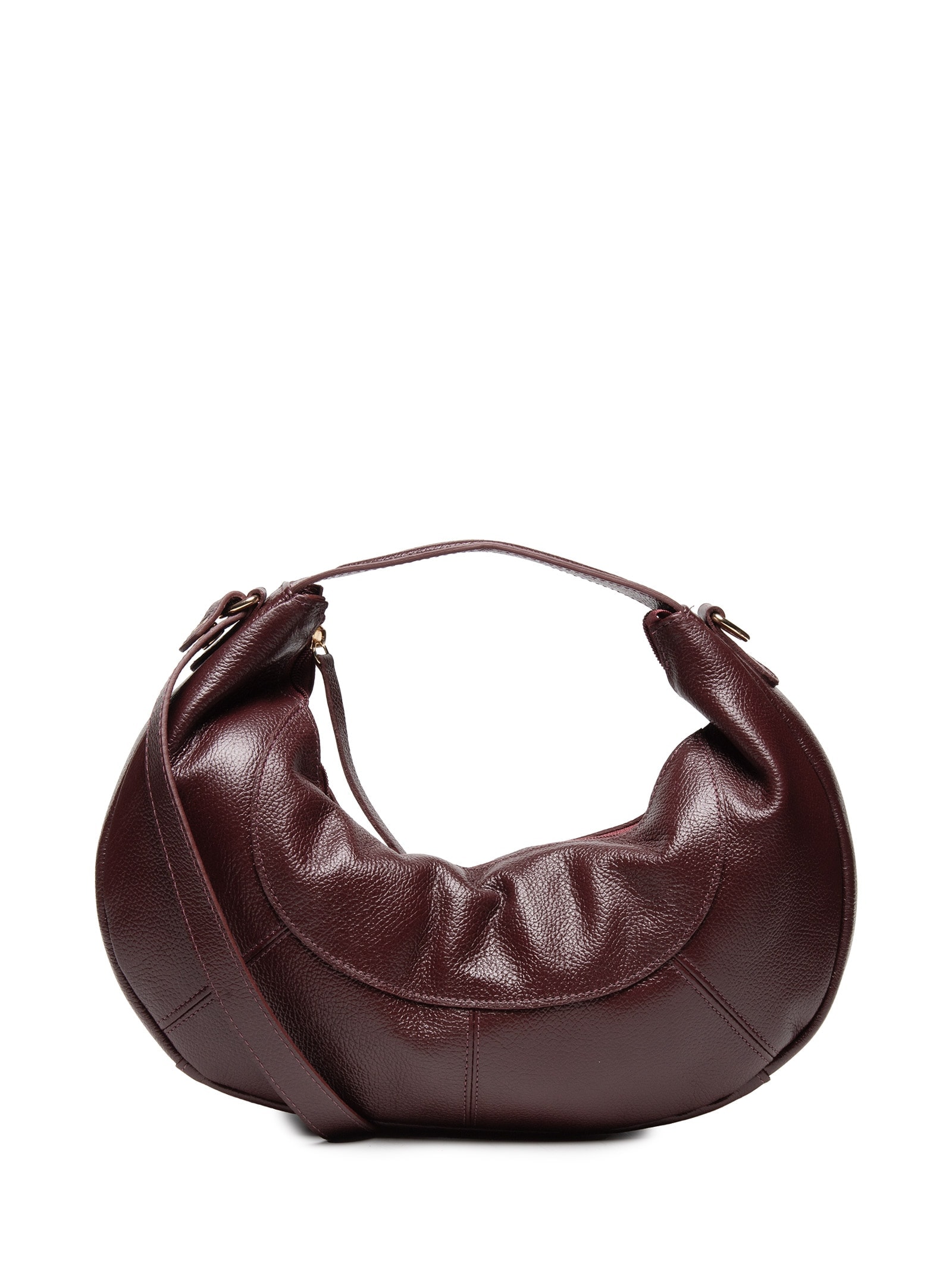 Bolsa Feminina Hobo Média Em Couro Vermelho Basiq