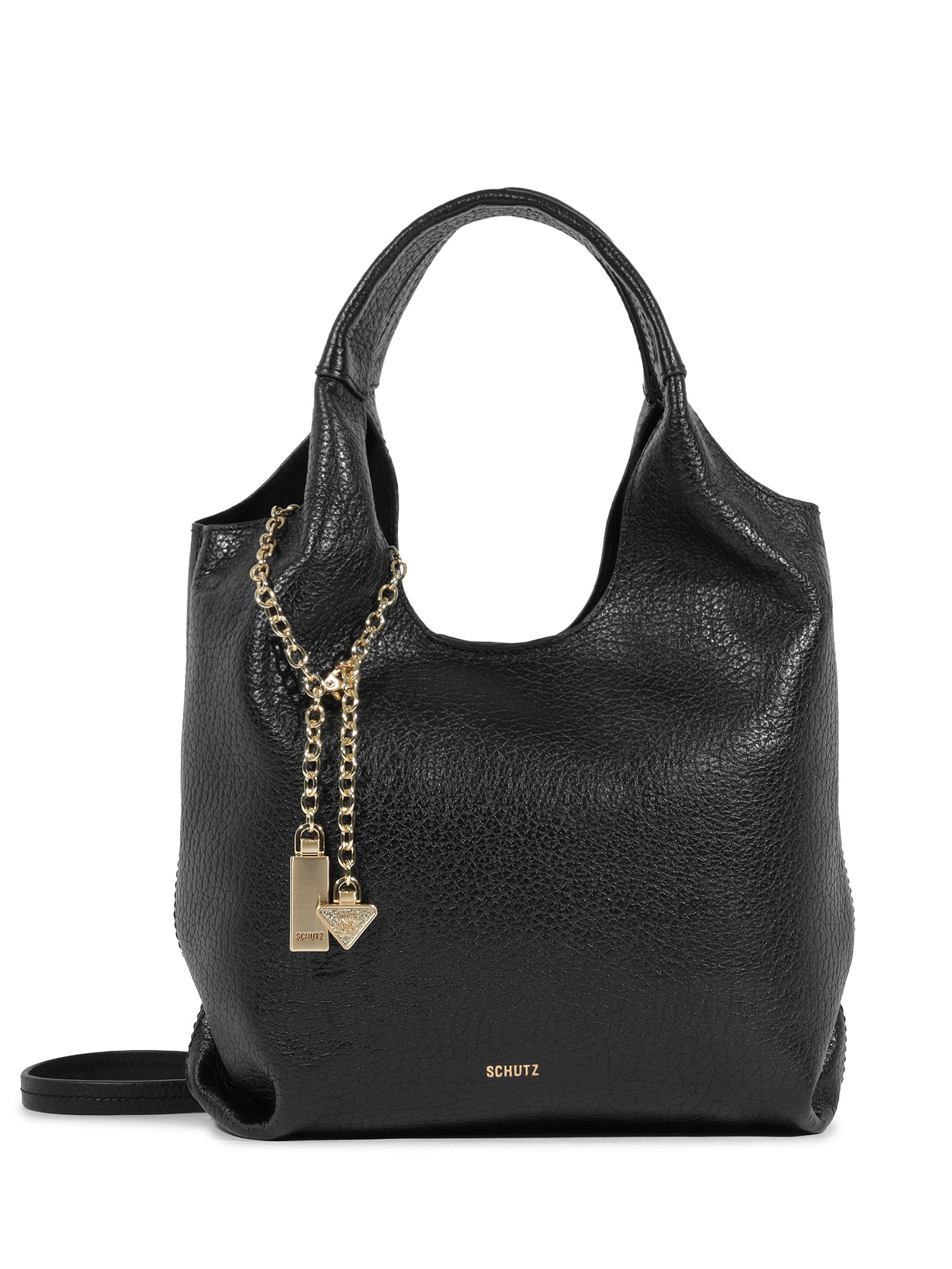 Bolsa Feminina Hobo Mini Agnes Couro Preto Schutz