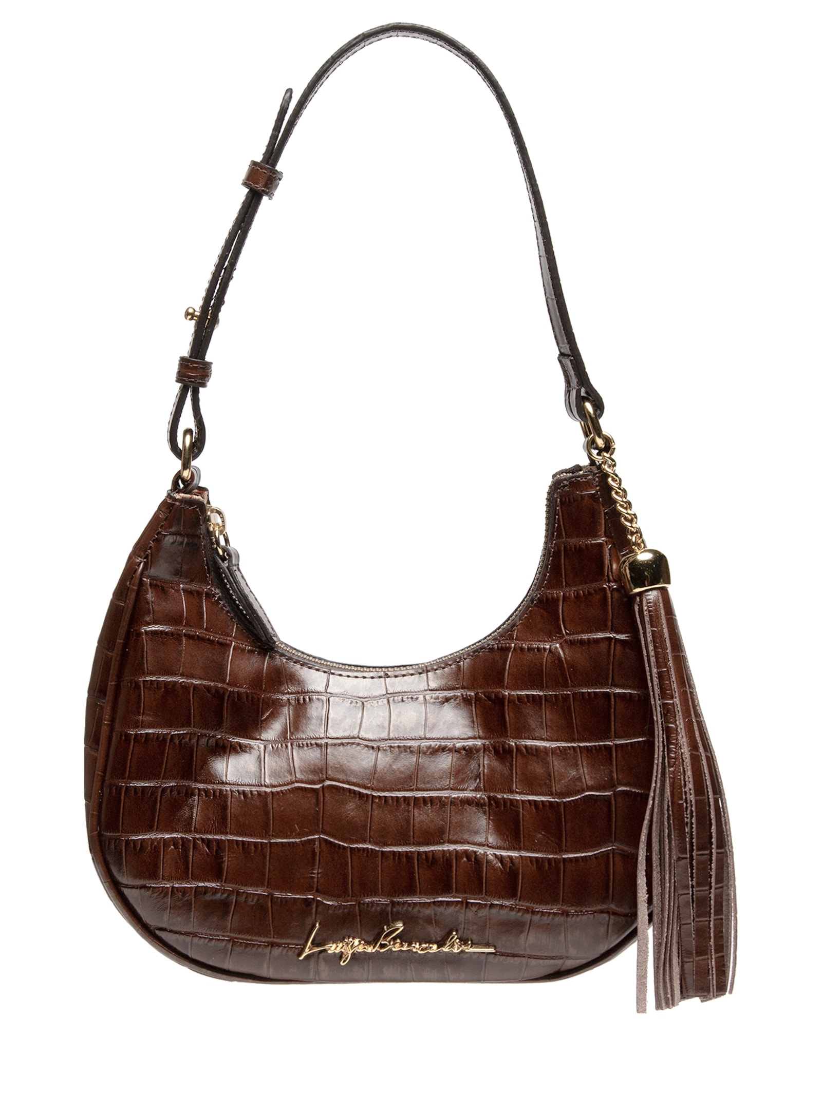 Bolsa Feminina Hobo Pequena Marrom Luiza Barcelos