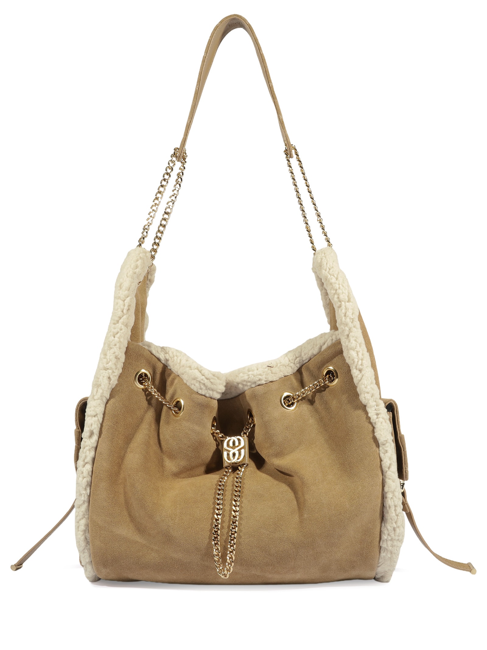 Bolsa Feminina Hobo Shoulder Lilibet Fur Média Couro Bege Schutz
