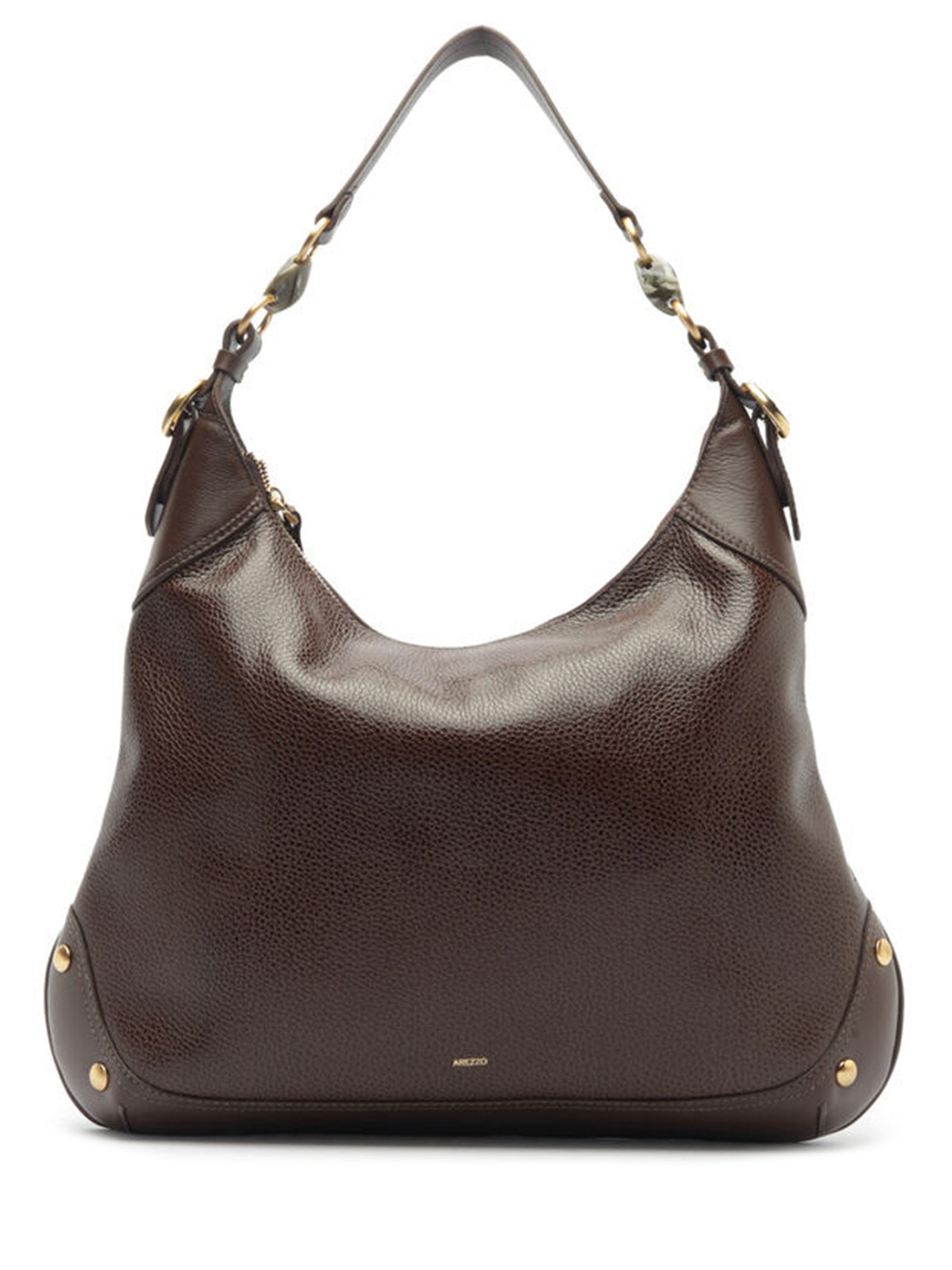 Bolsa Feminina Hobo Tachas Marrom Arezzo