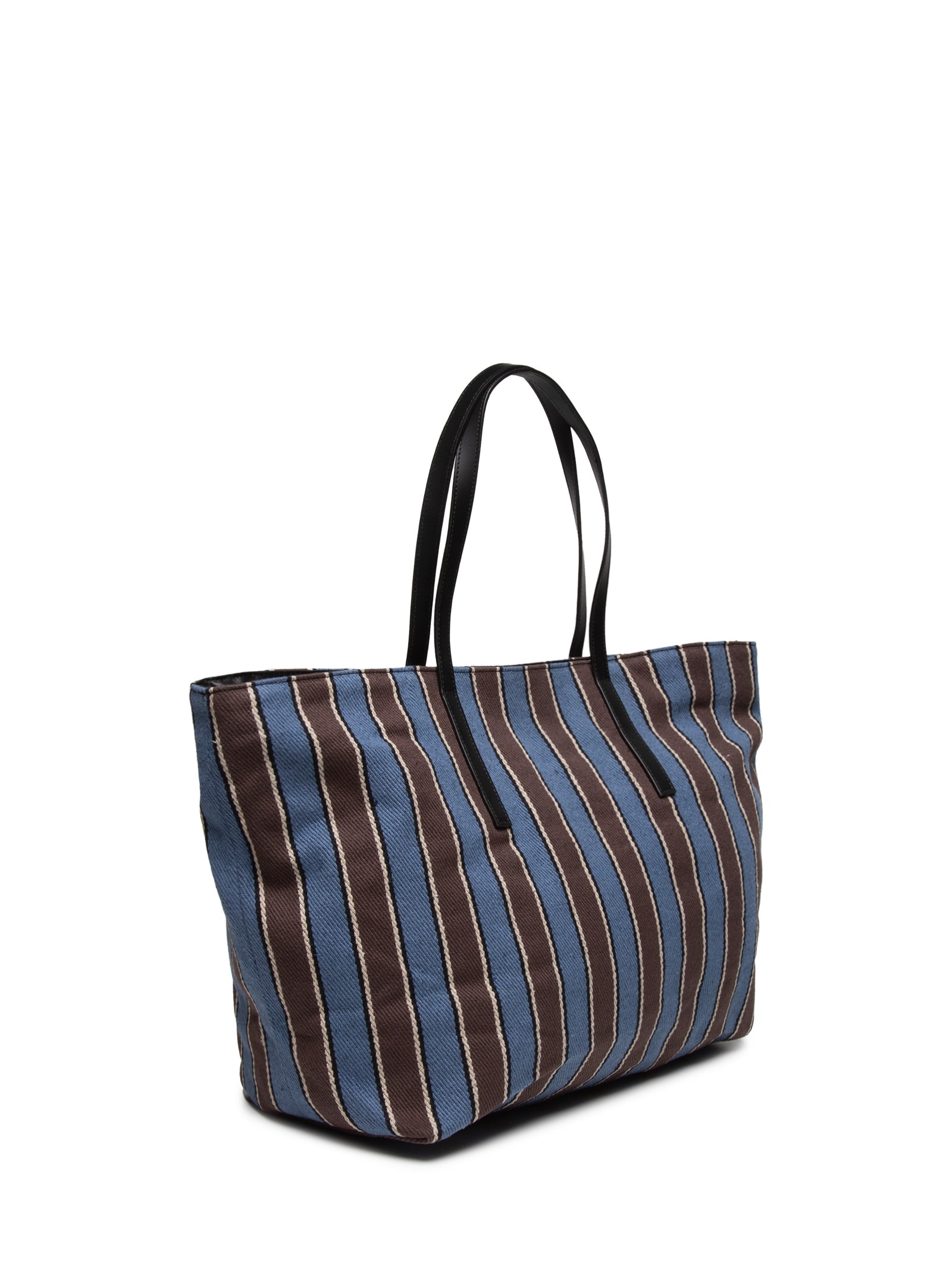 Bolsa Feminina Ivy Lona Listras Azul Osklen