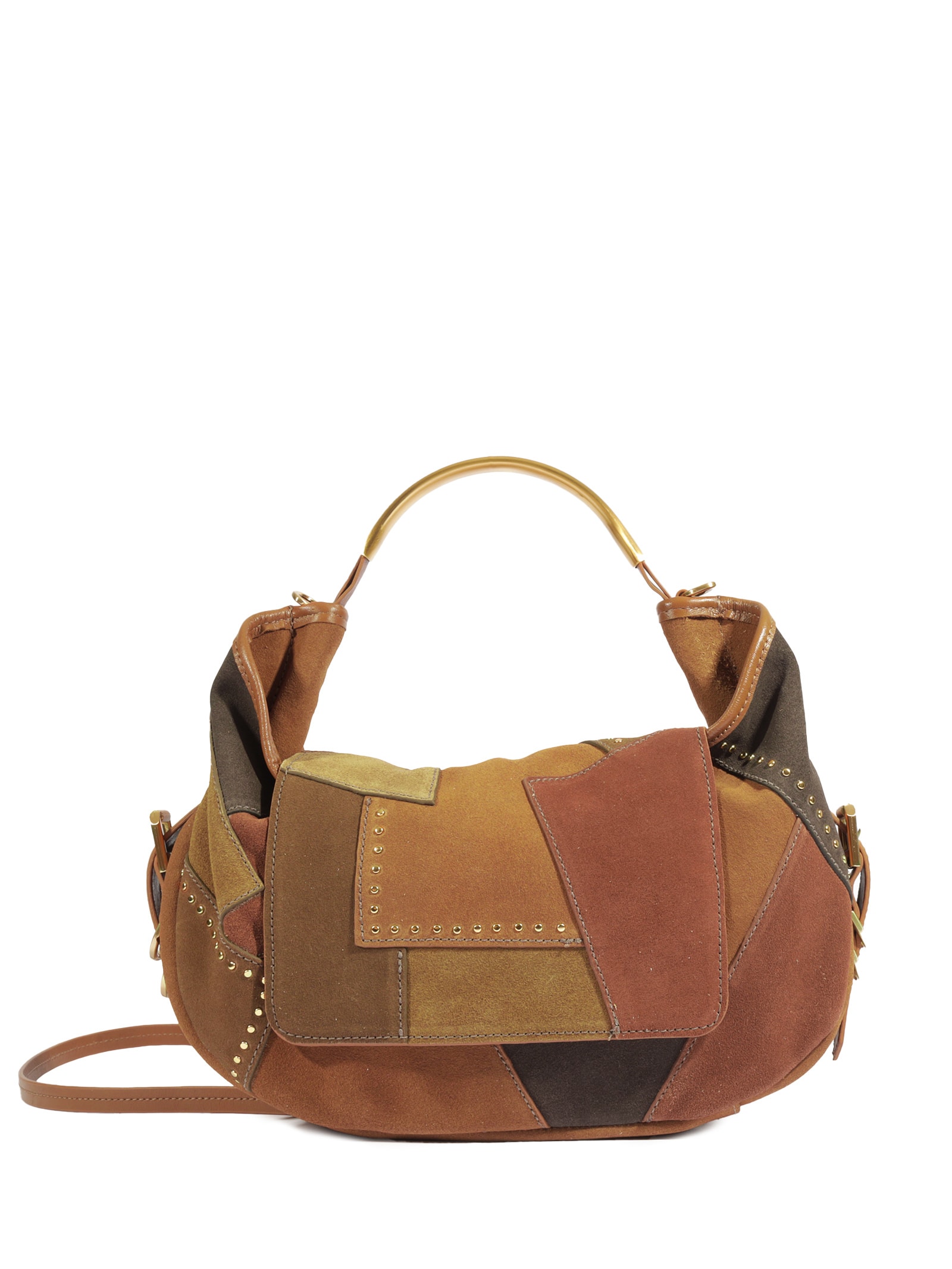 Bolsa Feminina Jack Patch Média Couro Marrom Schutz