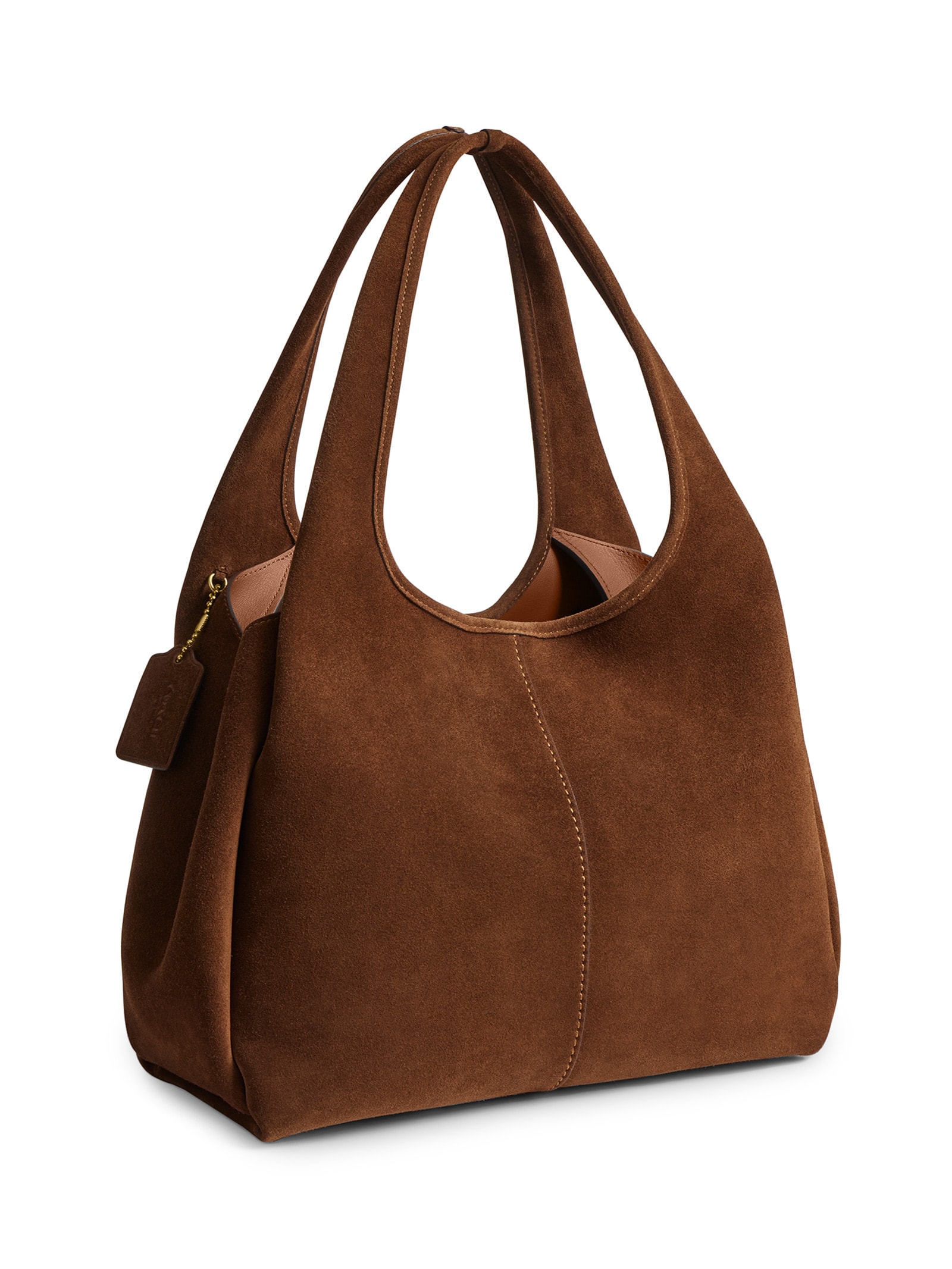 Bolsa Feminina Lana Shoulder Suede Warm Marrom Coach