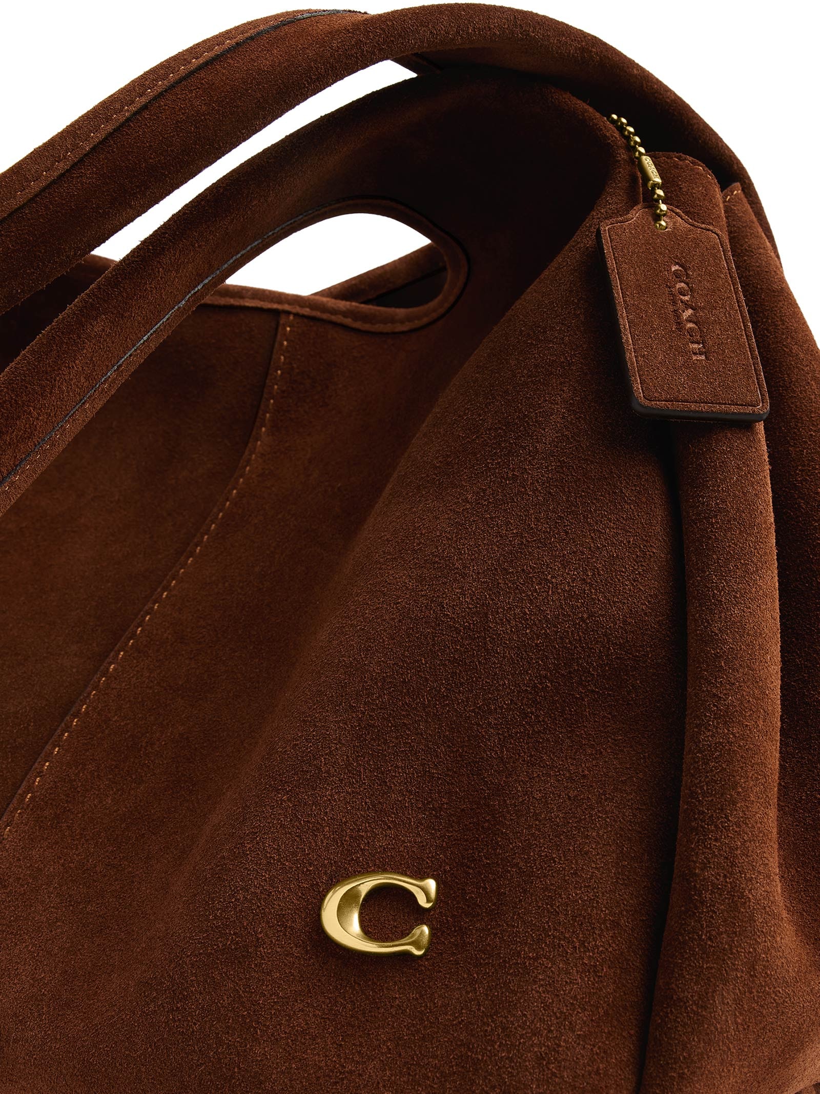 Bolsa Feminina Lana Shoulder Suede Warm Marrom Coach