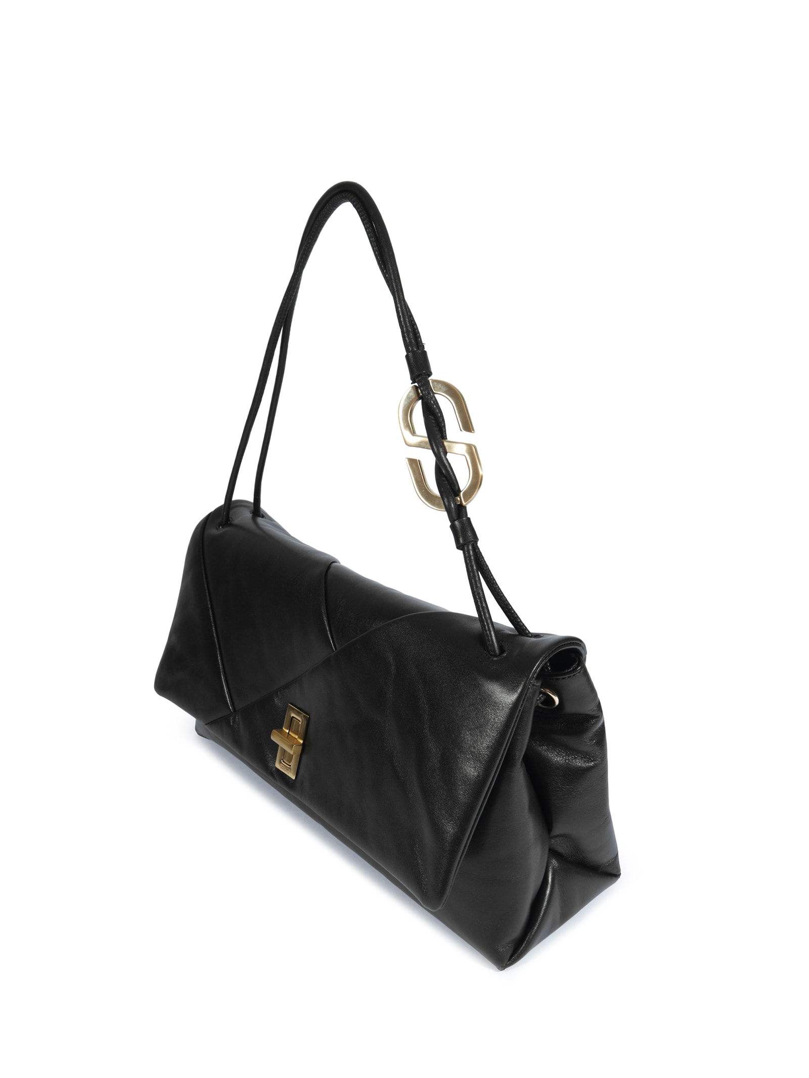 Bolsa Feminina Logo Metalizada Preto Schutz
