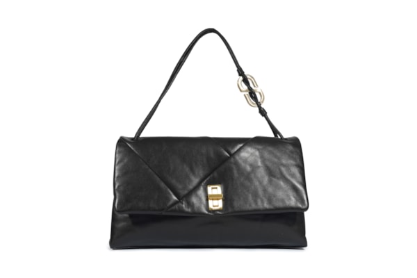 Bolsa Feminina Logo Metalizada - Preto