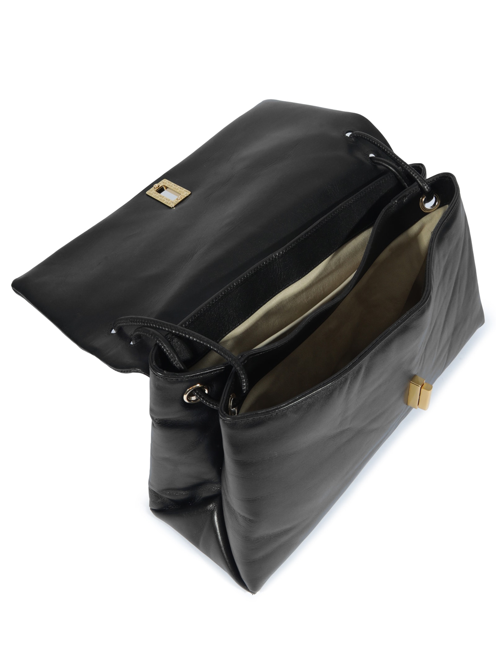 Bolsa Feminina Logo Metalizada Preto Schutz