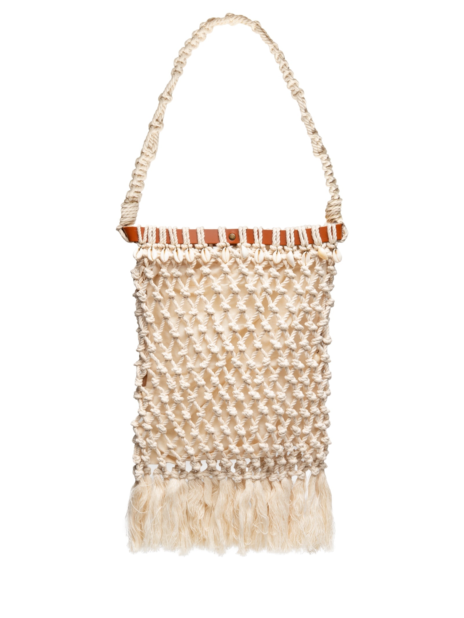 Bolsa Feminina Macramê Búzios Bege Dress To