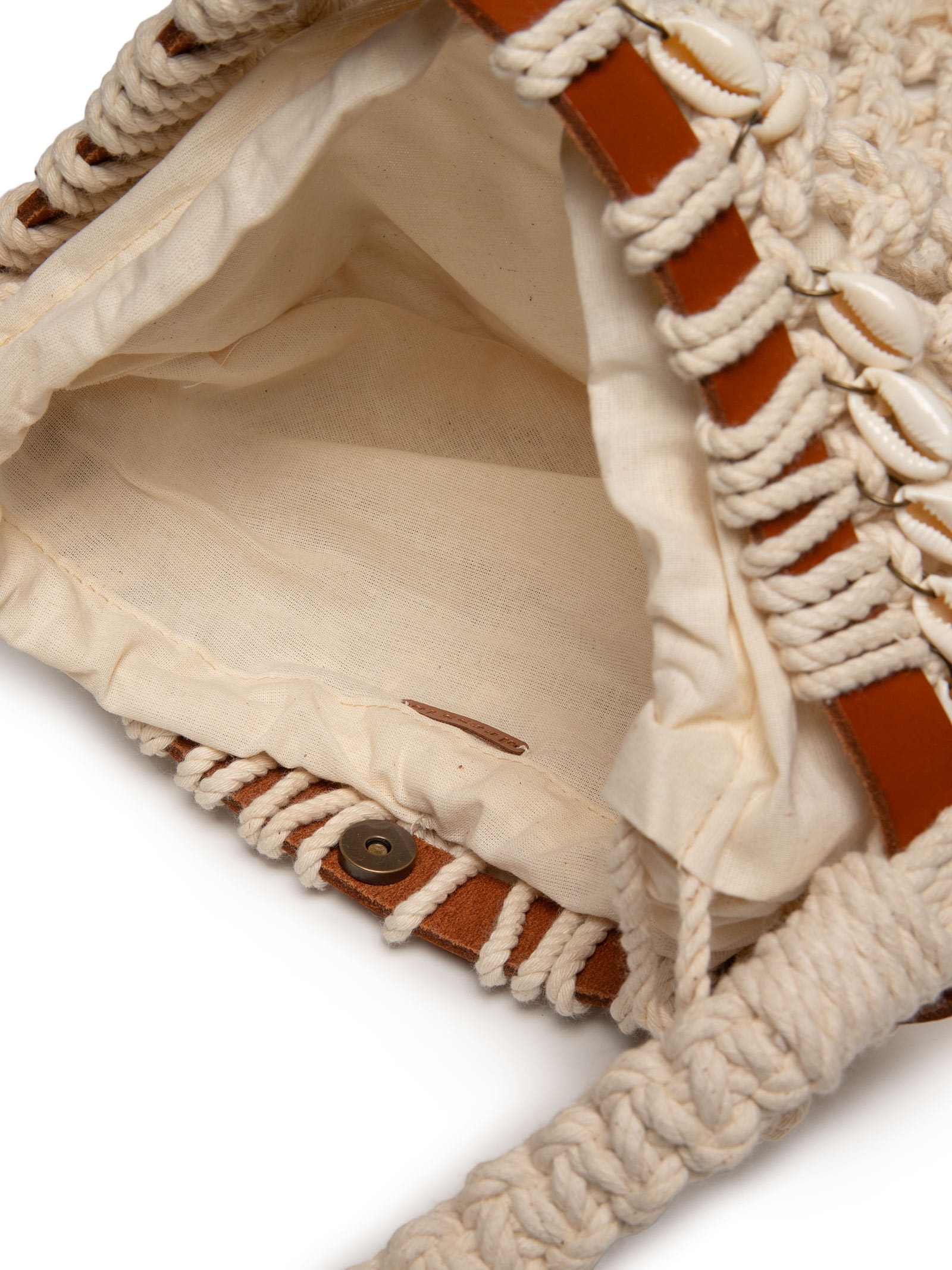 Bolsa Feminina Macramê Búzios Bege Dress To