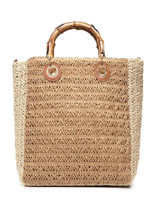 Bolsa Feminina Maxi de Palha – Bege