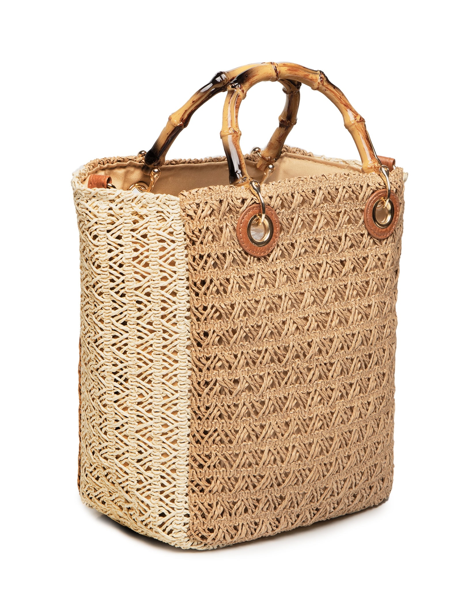 Bolsa Feminina Maxi de Palha Bege Basiq