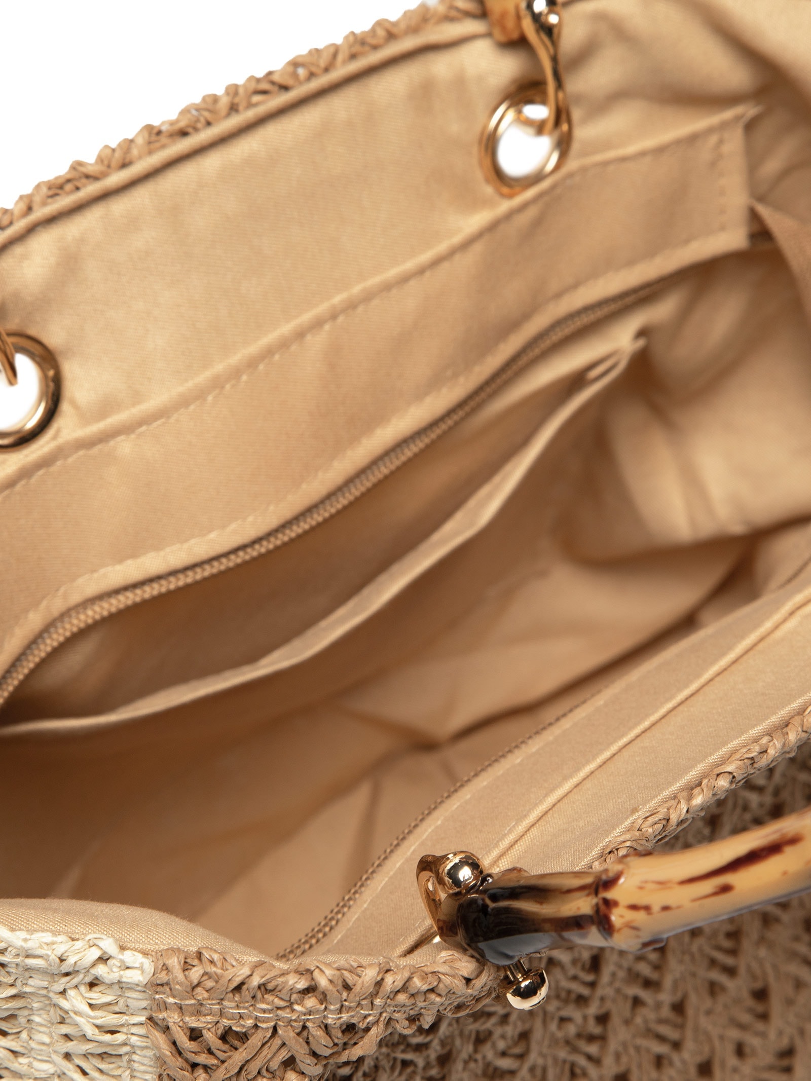 Bolsa Feminina Maxi de Palha Bege Basiq