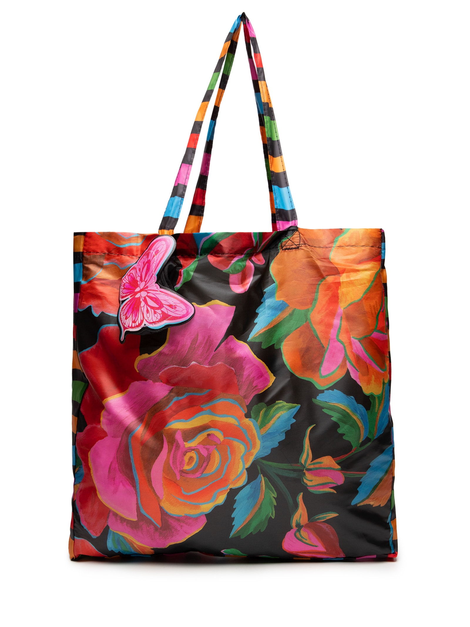 Bolsa Feminina Me Leva Rosas Pintadas Preto Farm Etc