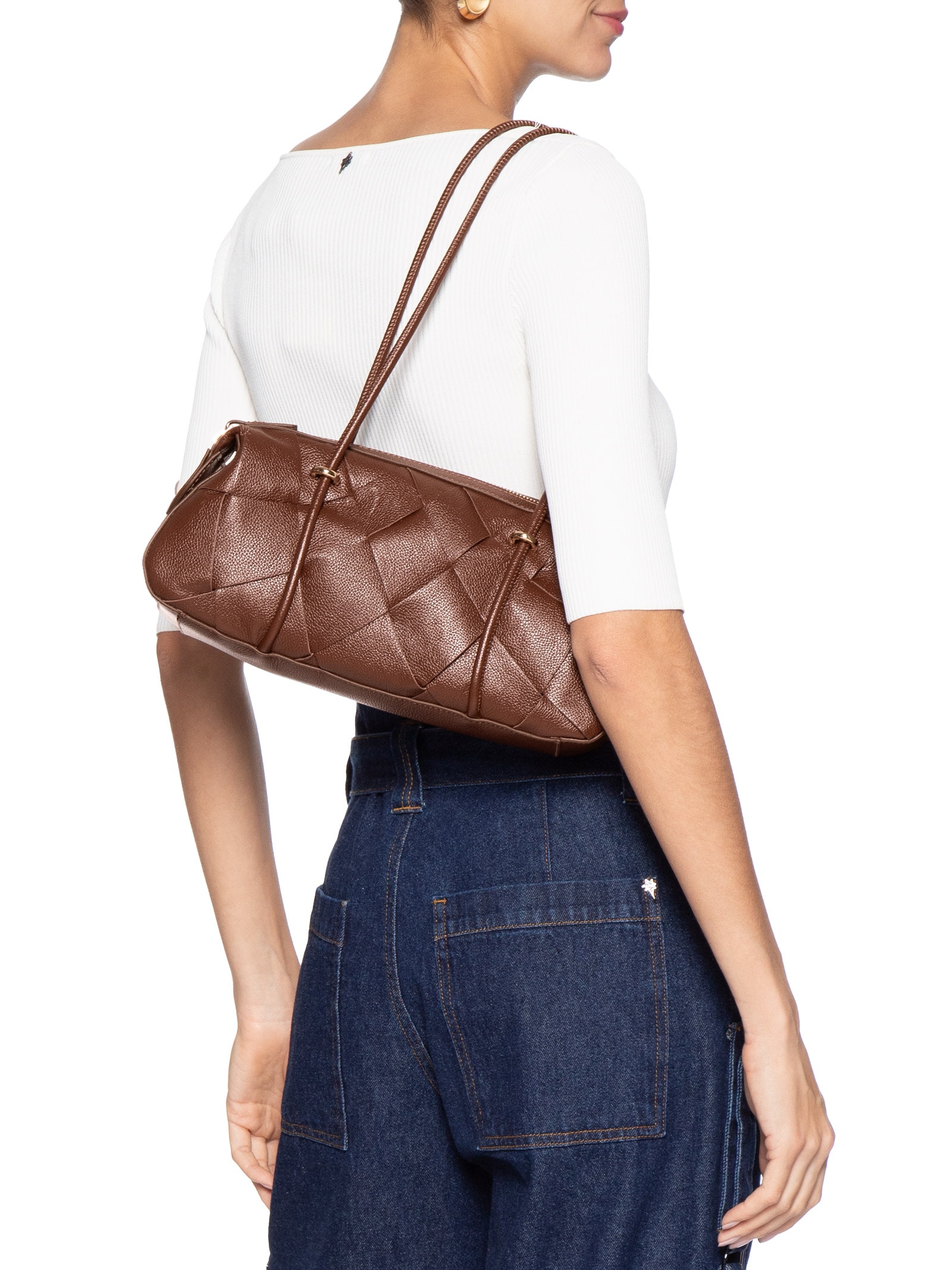 Bolsa Feminina Média Baguete Marrom Arezzo