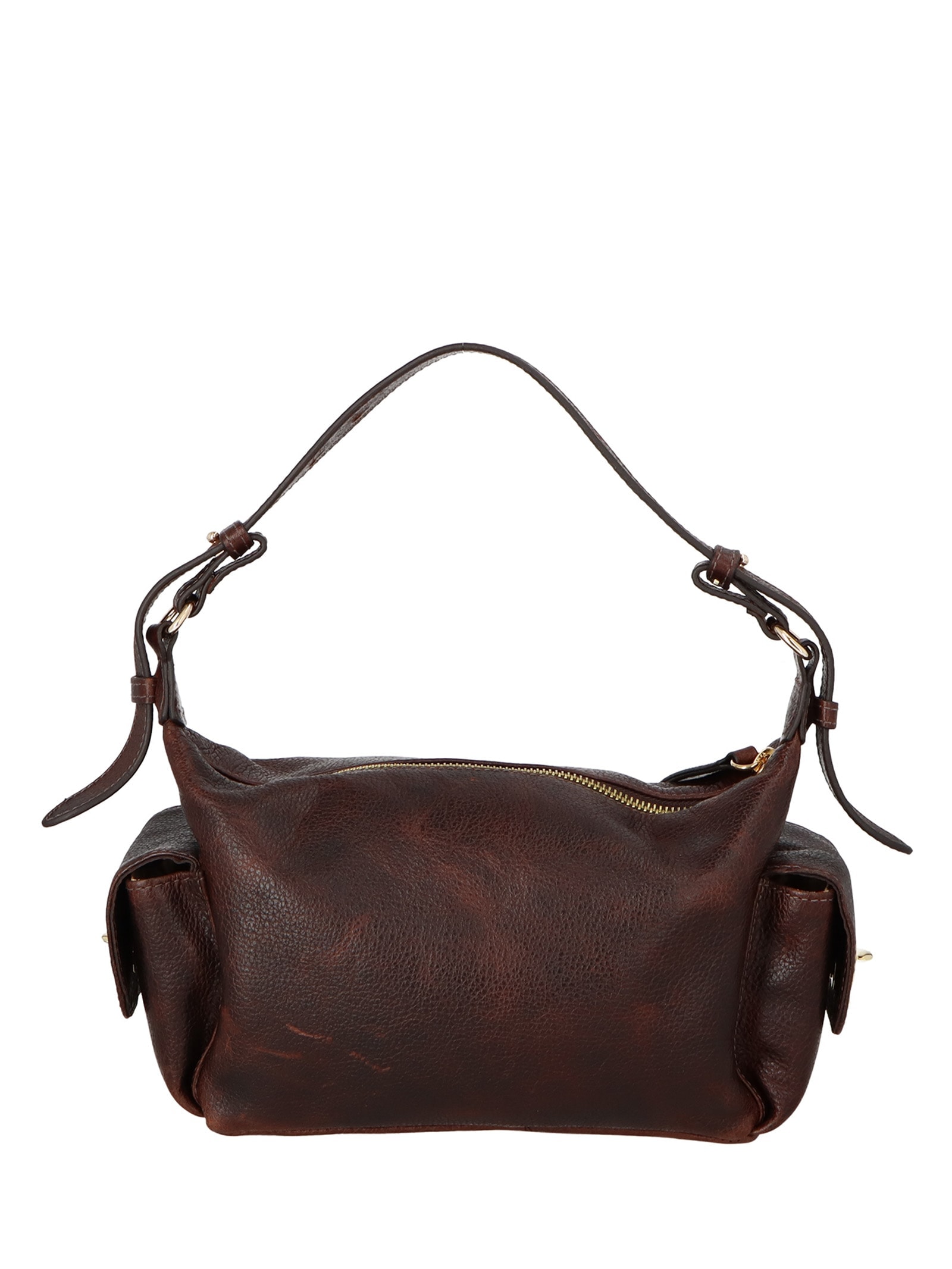 Bolsa Feminina Média Bulldog Enfeites Marrom Luiza Barcelos