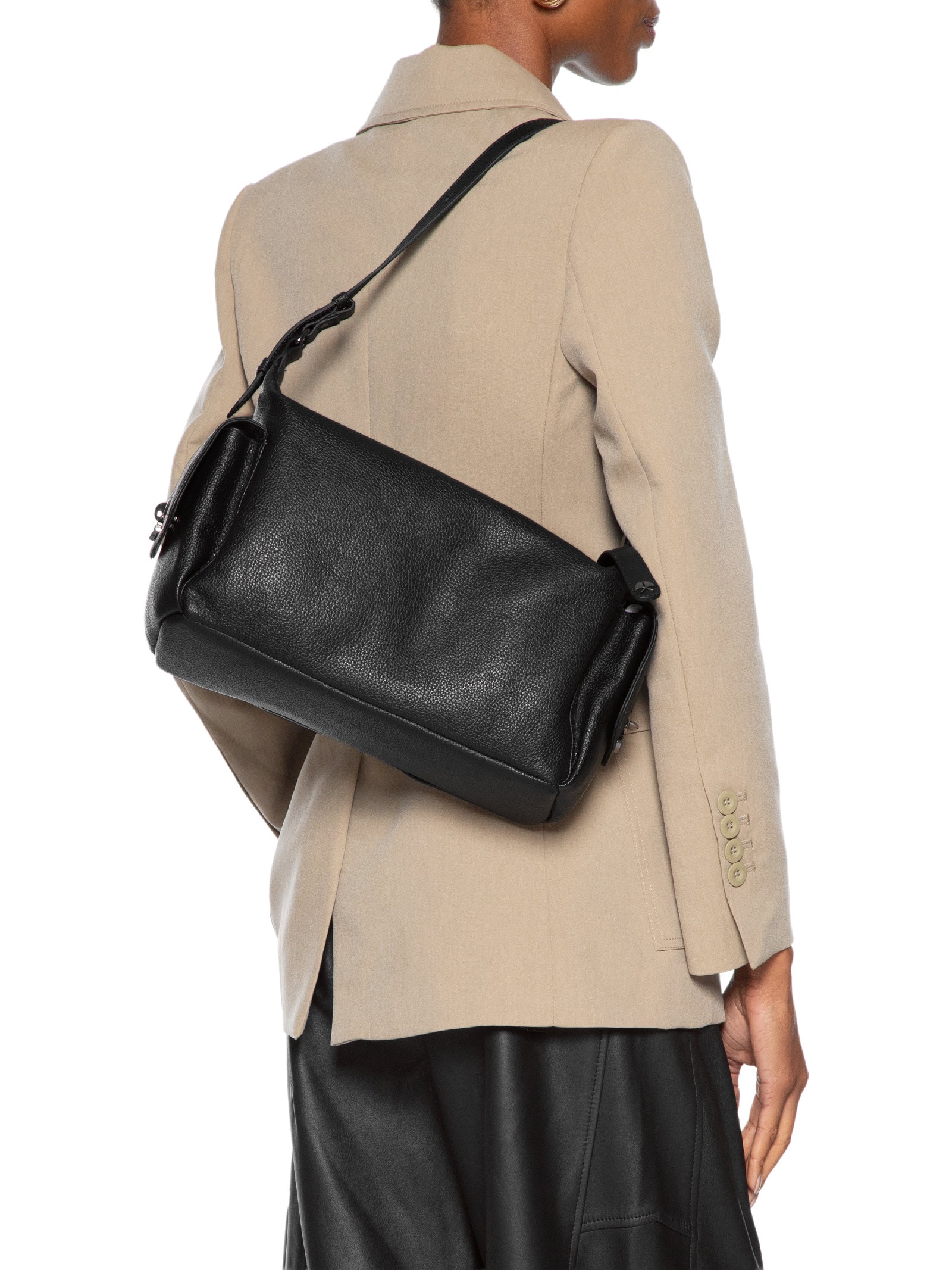 Bolsa Feminina Média Bulldog Enfeites Preto Luiza Barcelos