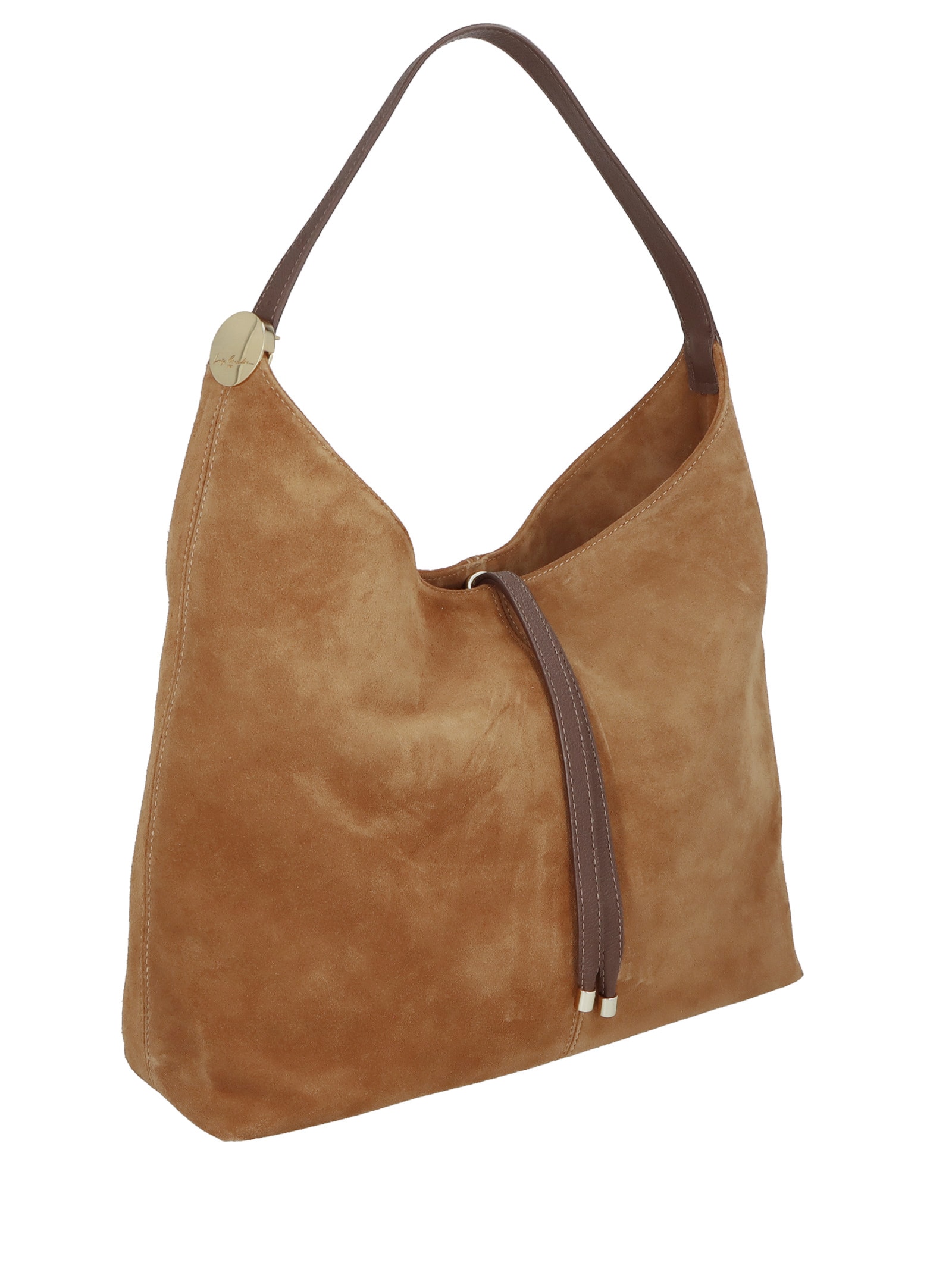 Bolsa Feminina Média Camurça- Marrom Luiza Barcelos