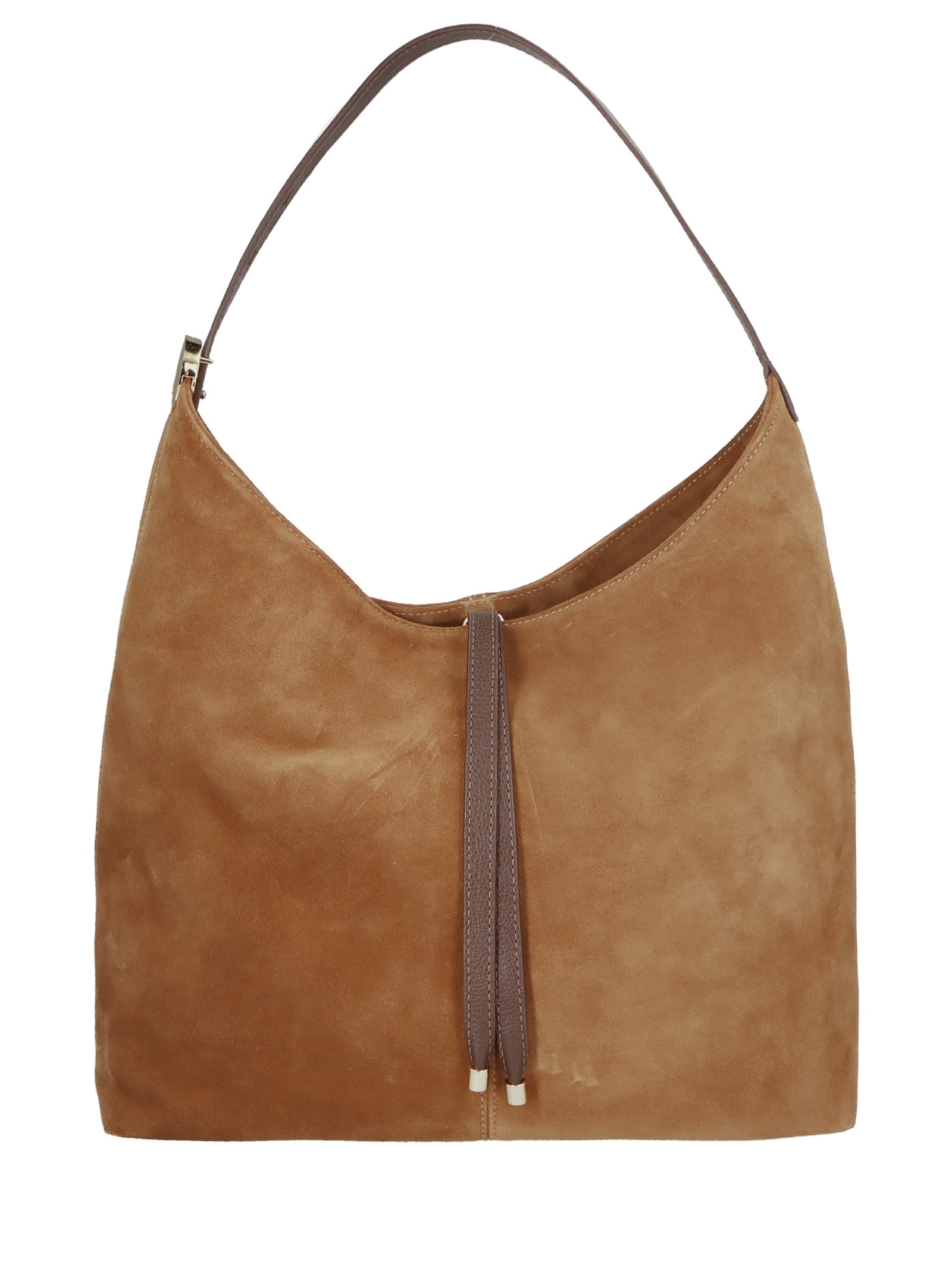 Bolsa Feminina Média Camurça- Marrom Luiza Barcelos