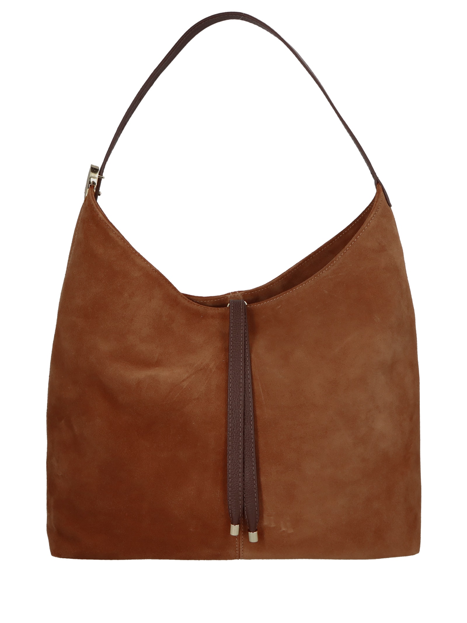 Bolsa Feminina Média Camurça- Marrom Luiza Barcelos