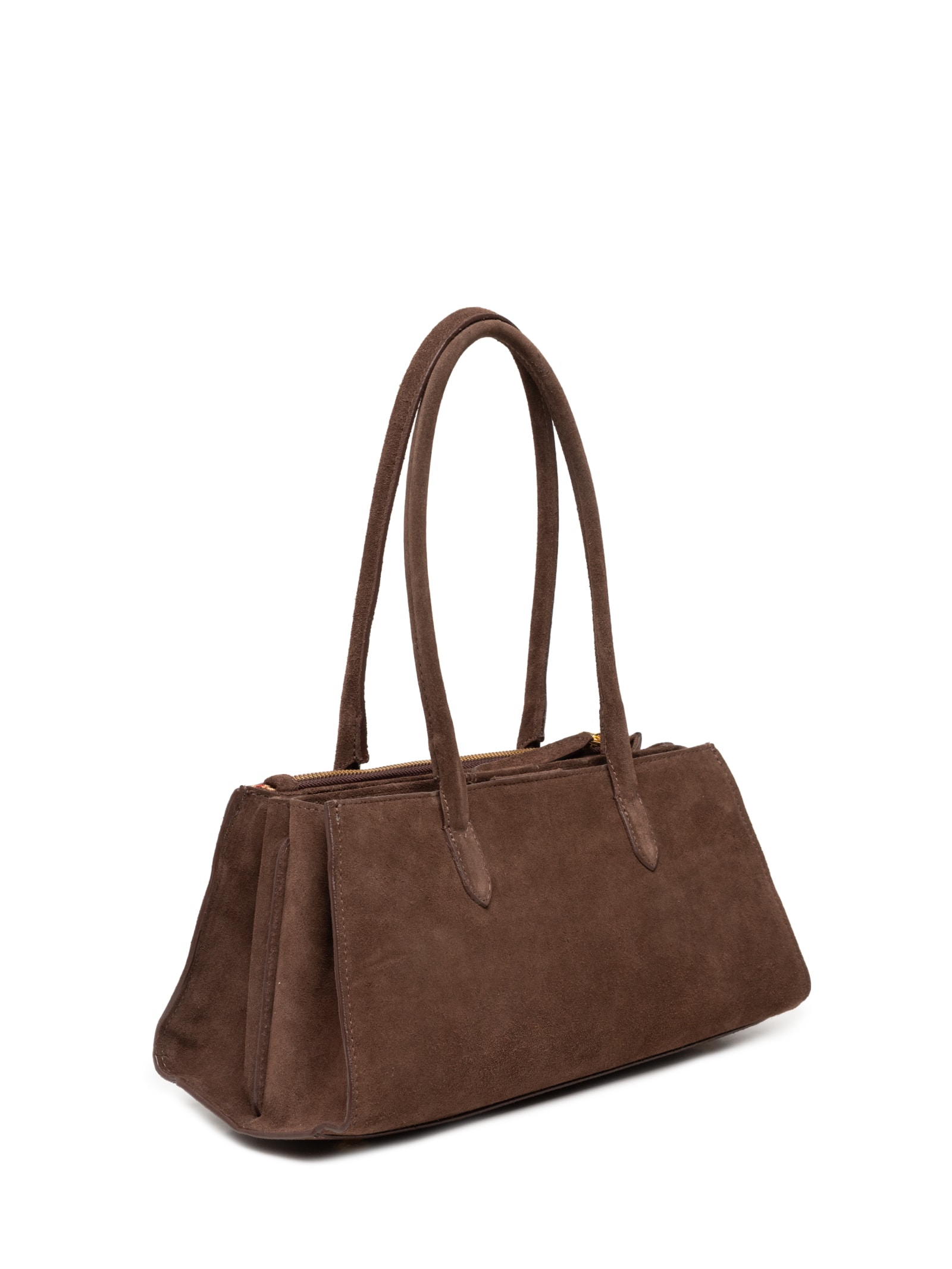 Bolsa Feminina Média Camurção Marrom Luiza Barcelos