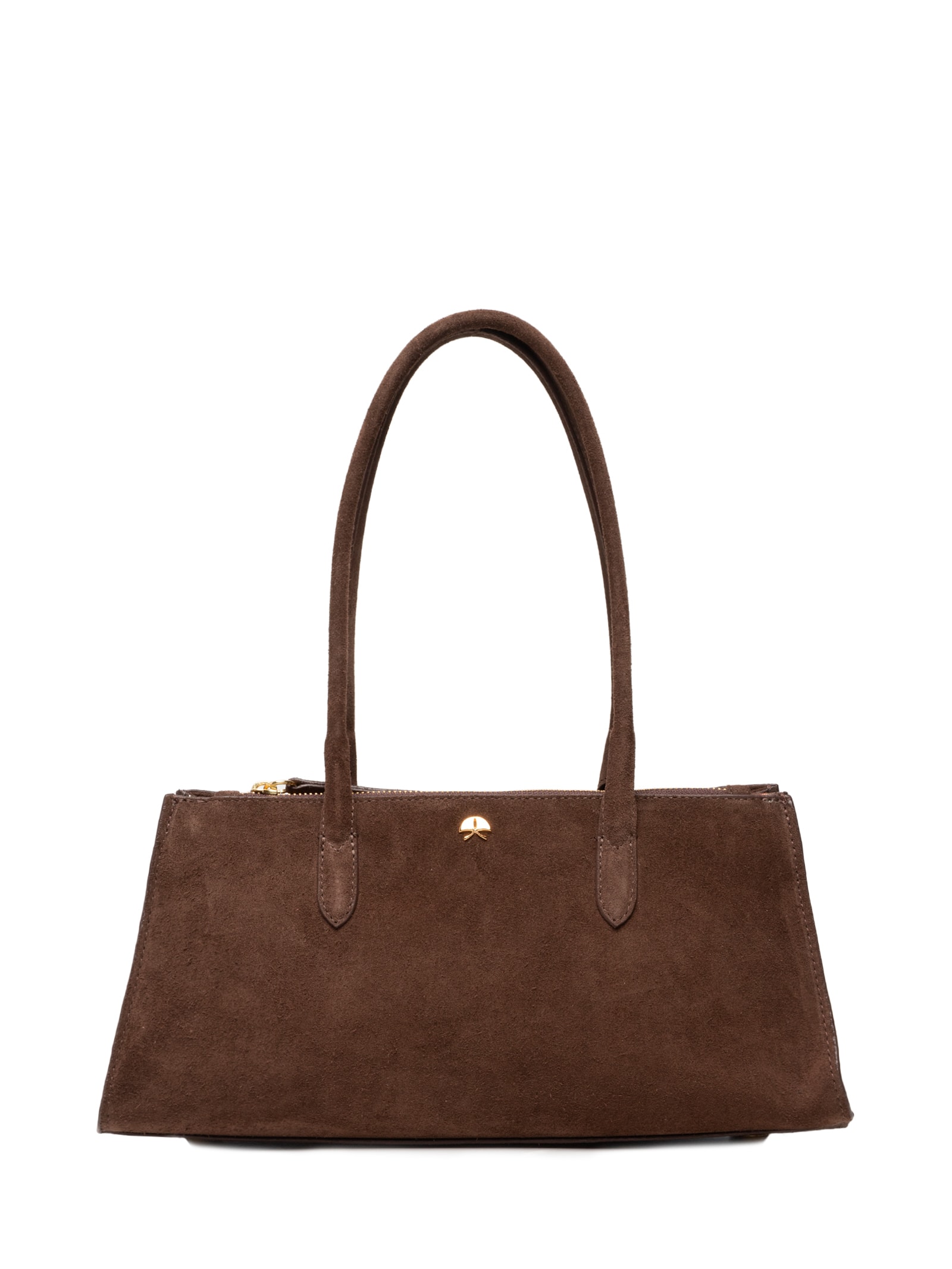 Bolsa Feminina Média Camurção Marrom Luiza Barcelos