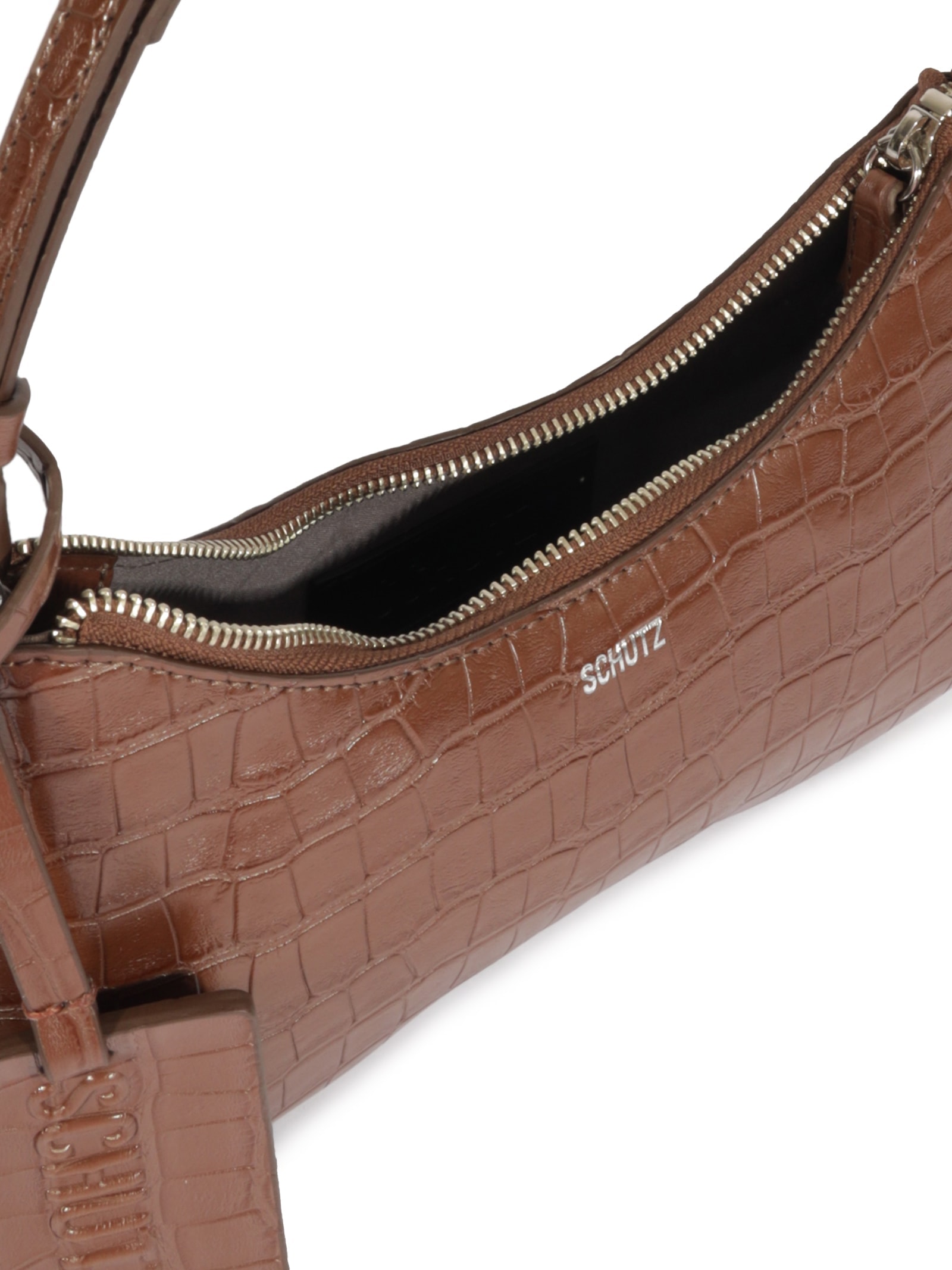 Schutz - Bolsa Feminina Média Croco Wani - Marrom