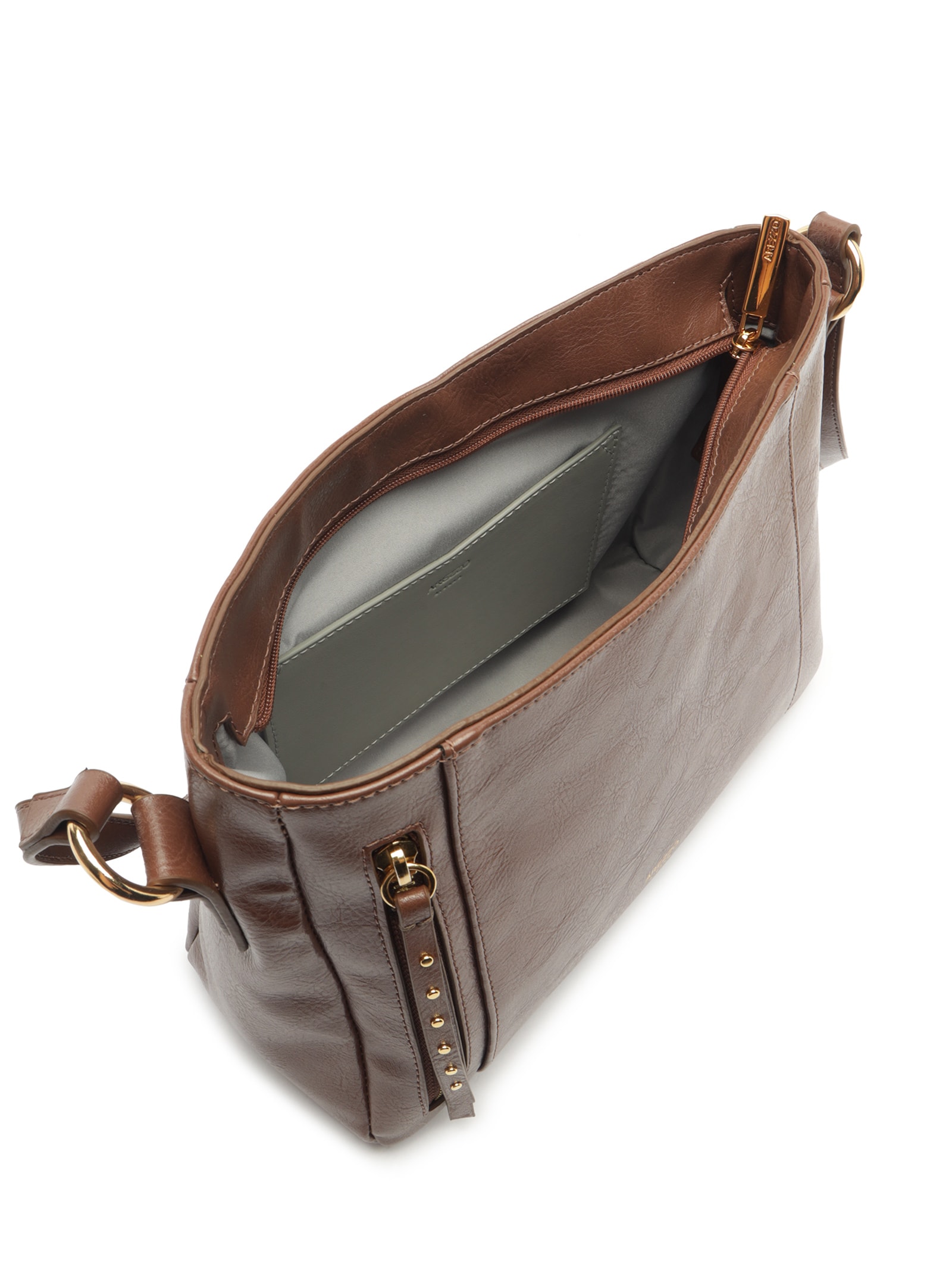 Bolsa Feminina Média Eco Cabedal Rus Marrom Arezzo