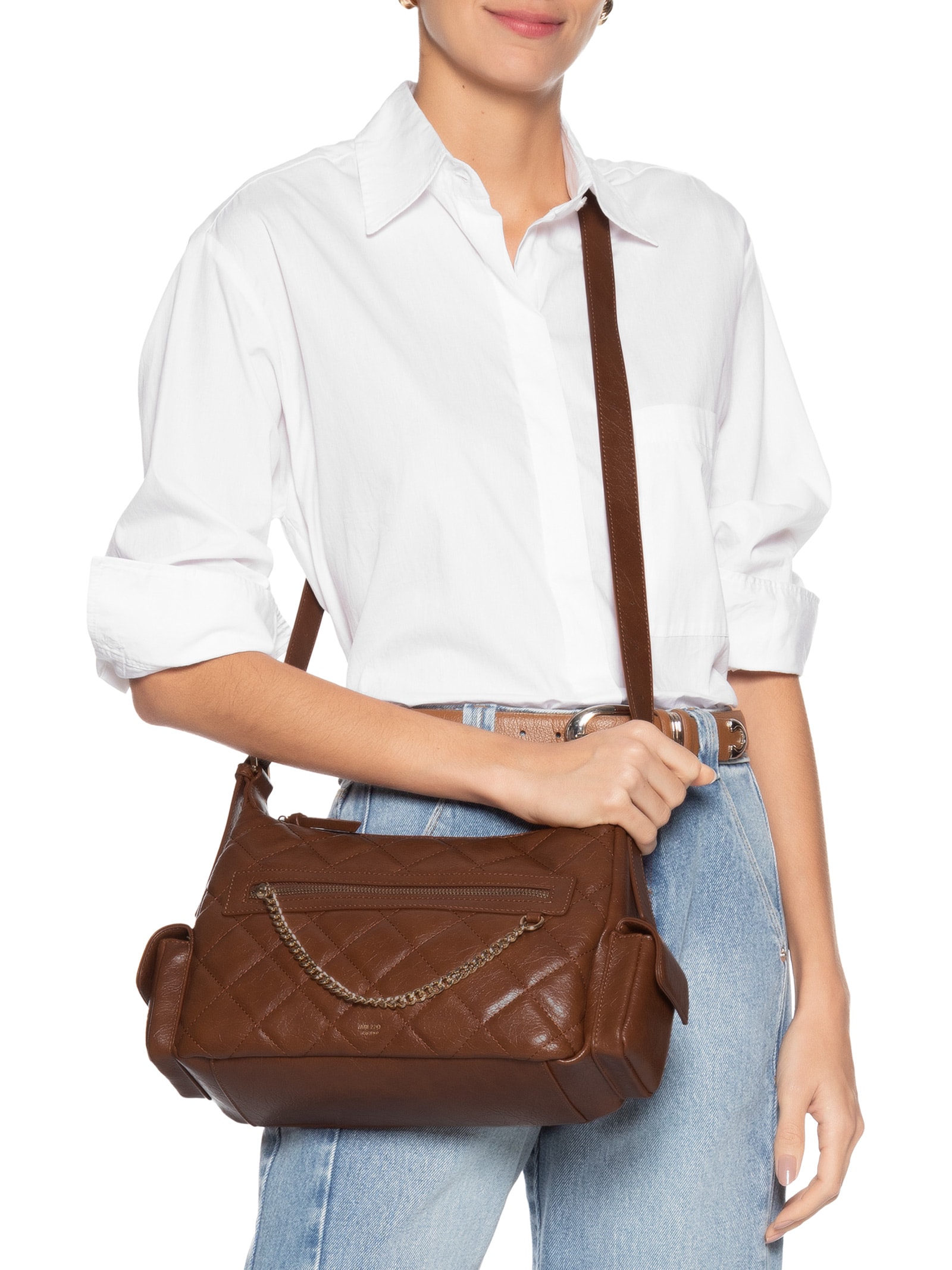 Bolsa Feminina Média Eco Soft Shine Marrom Arezzo