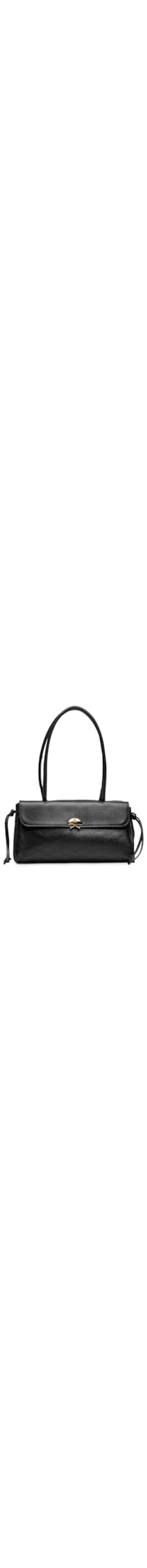 Bolsa Feminina Média Em Couro Com Bordado – Preto