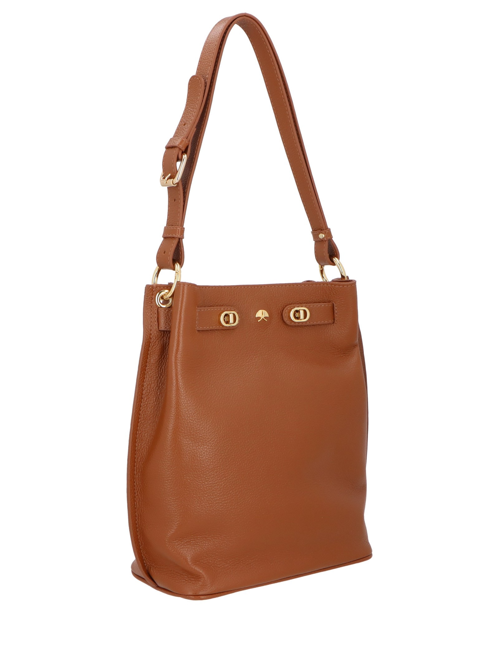 Bolsa Feminina Média Em Couro Marrom Luiza Barcelos