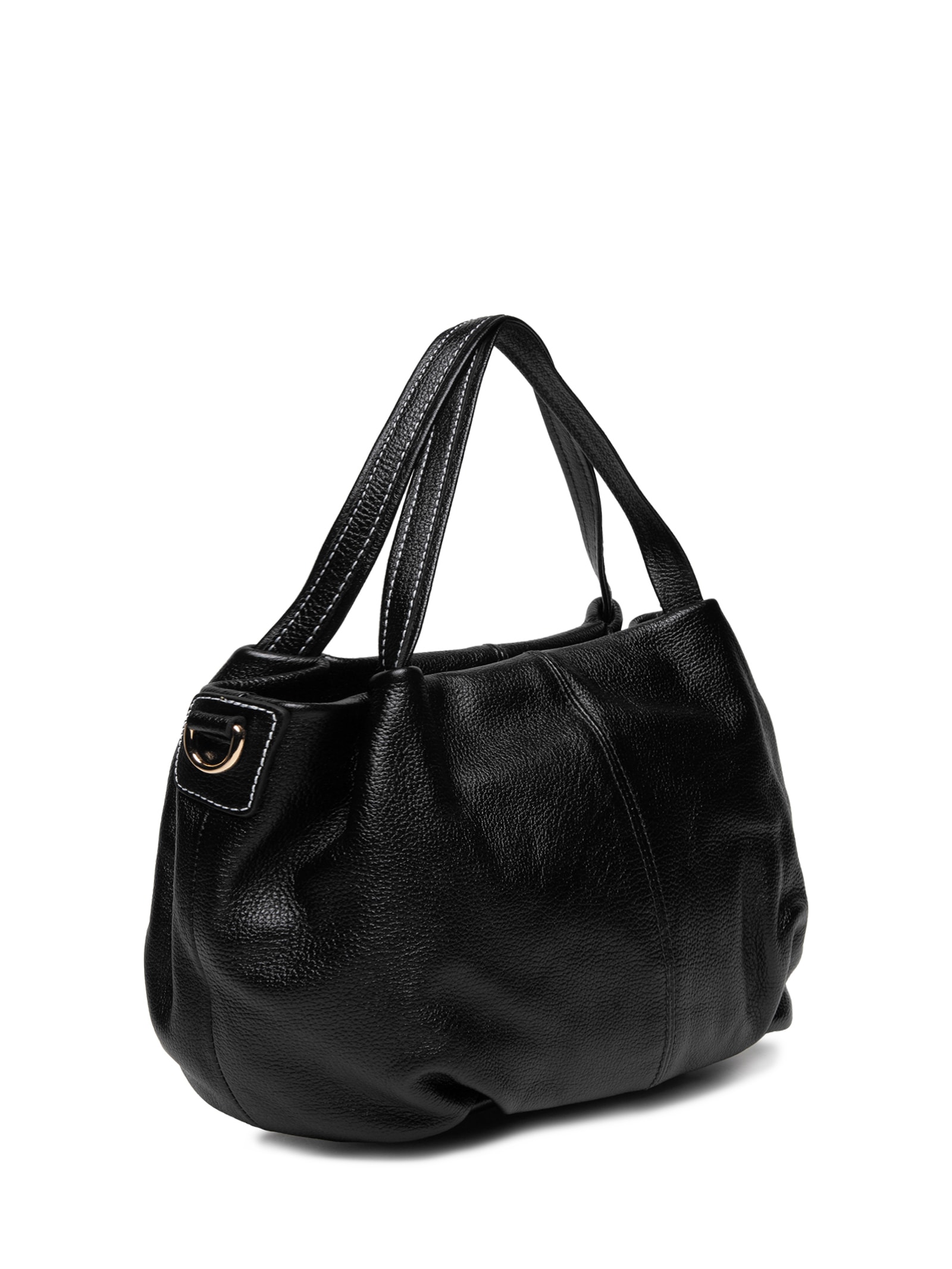 Bolsa Feminina Média Em Couro Preto Basiq